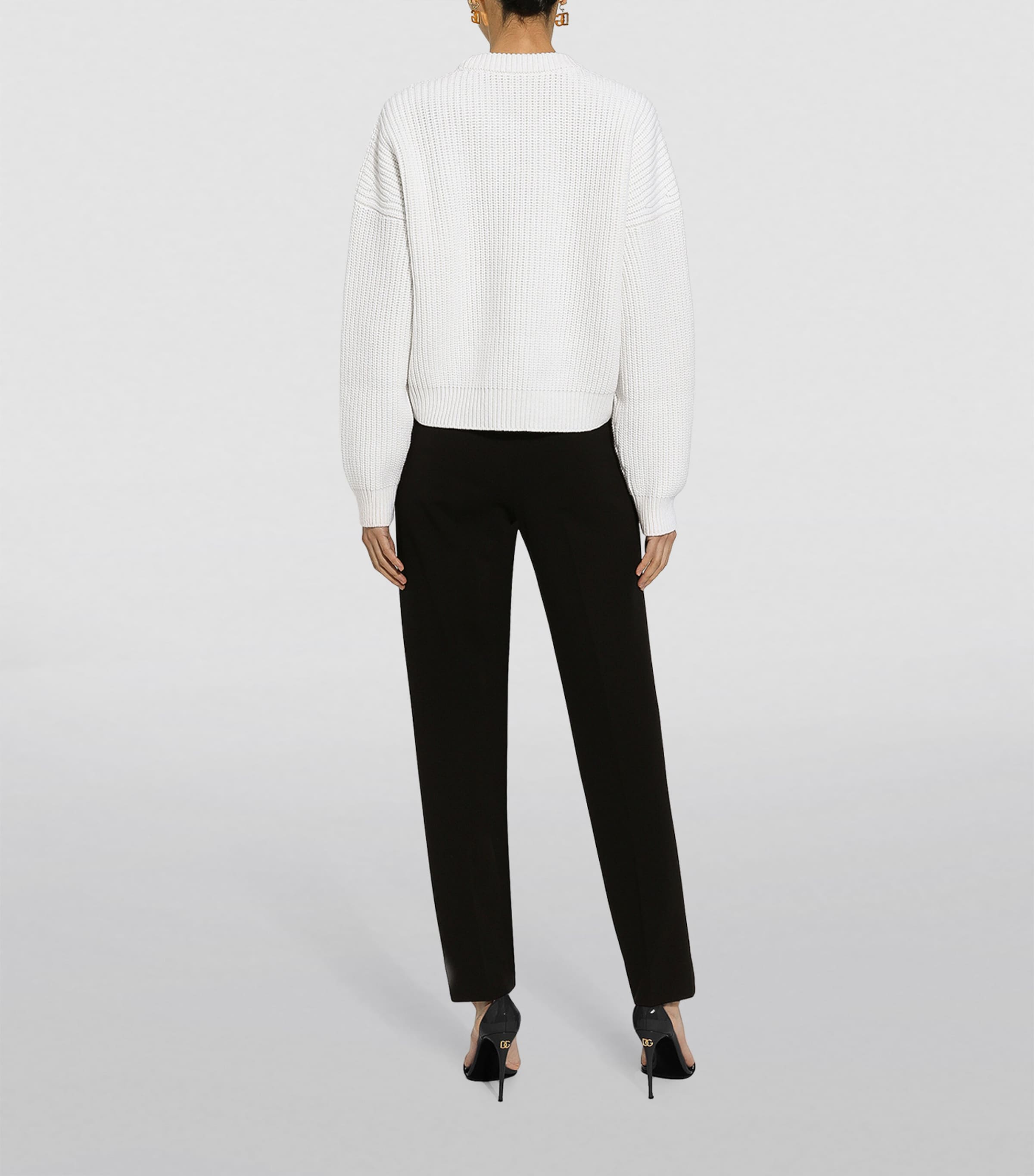 Wool Logo Sweater W0002-NATURALE/NERO Image 5