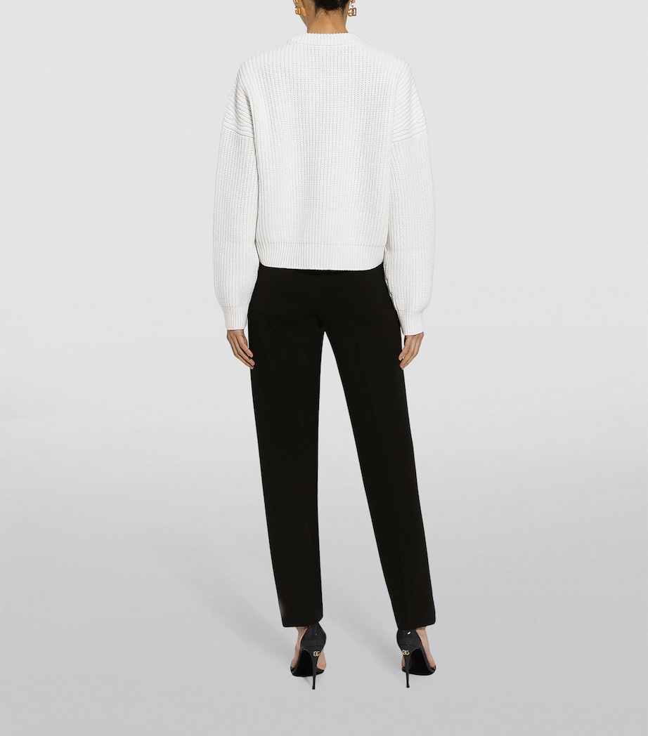 Wool Logo Sweater W0002-NATURALE/NERO Image 5