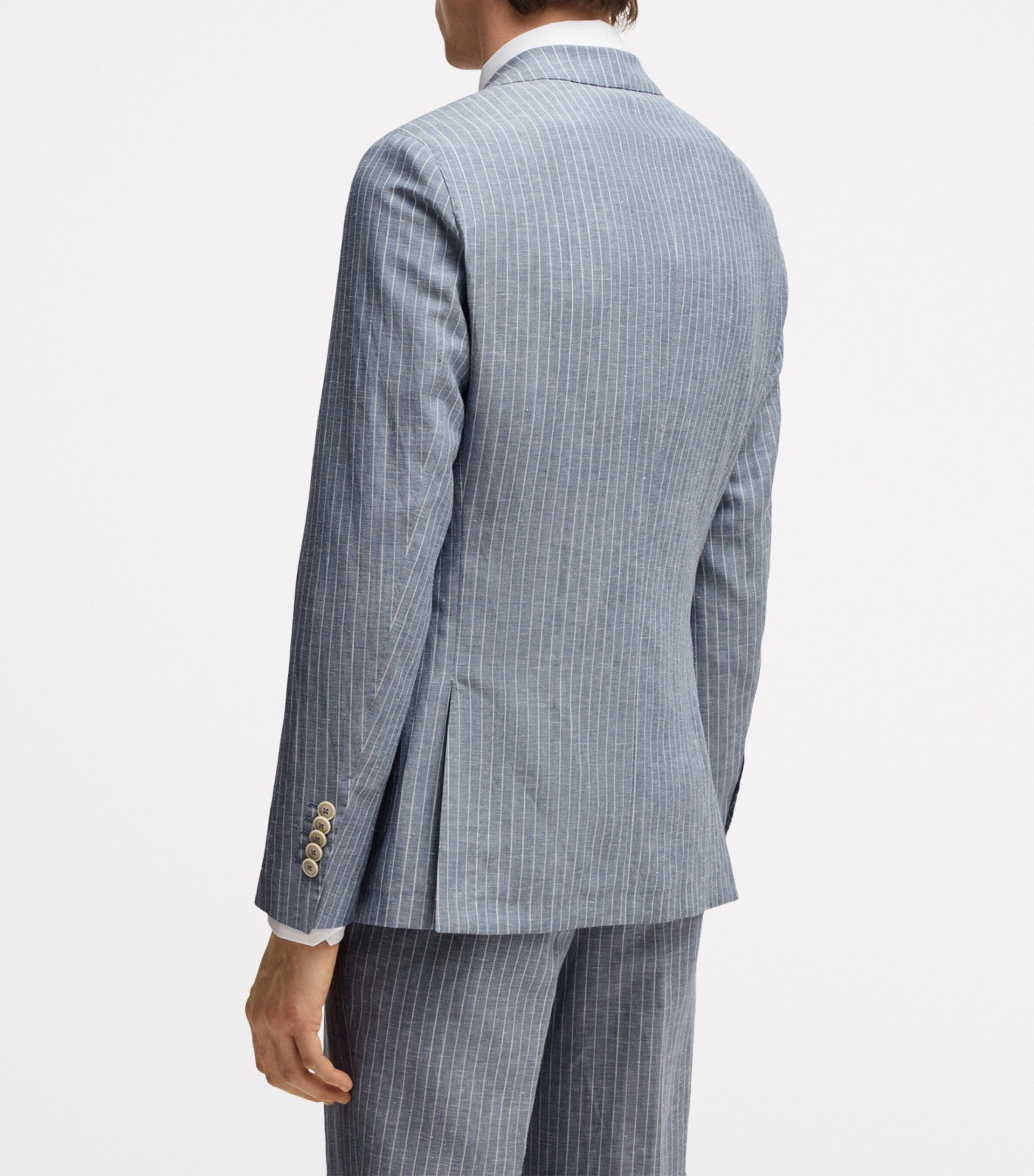 Virgin Wool-Linen Slim Blazer 451 Image 3