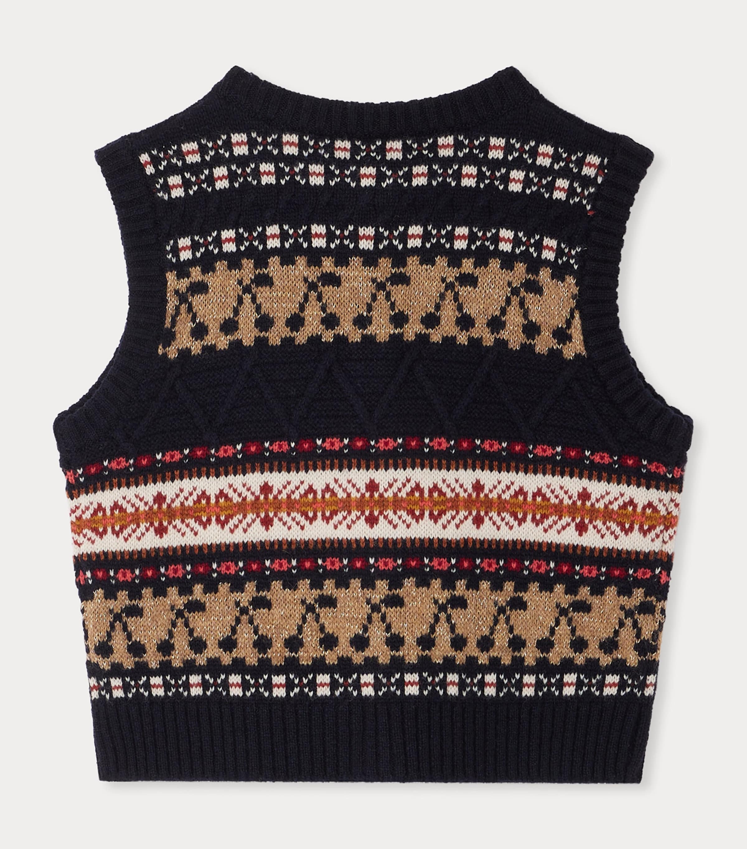 Wool-Blend Jonia Sleeveless Cardigan (10-14 Years) UPB MARINE Image 2