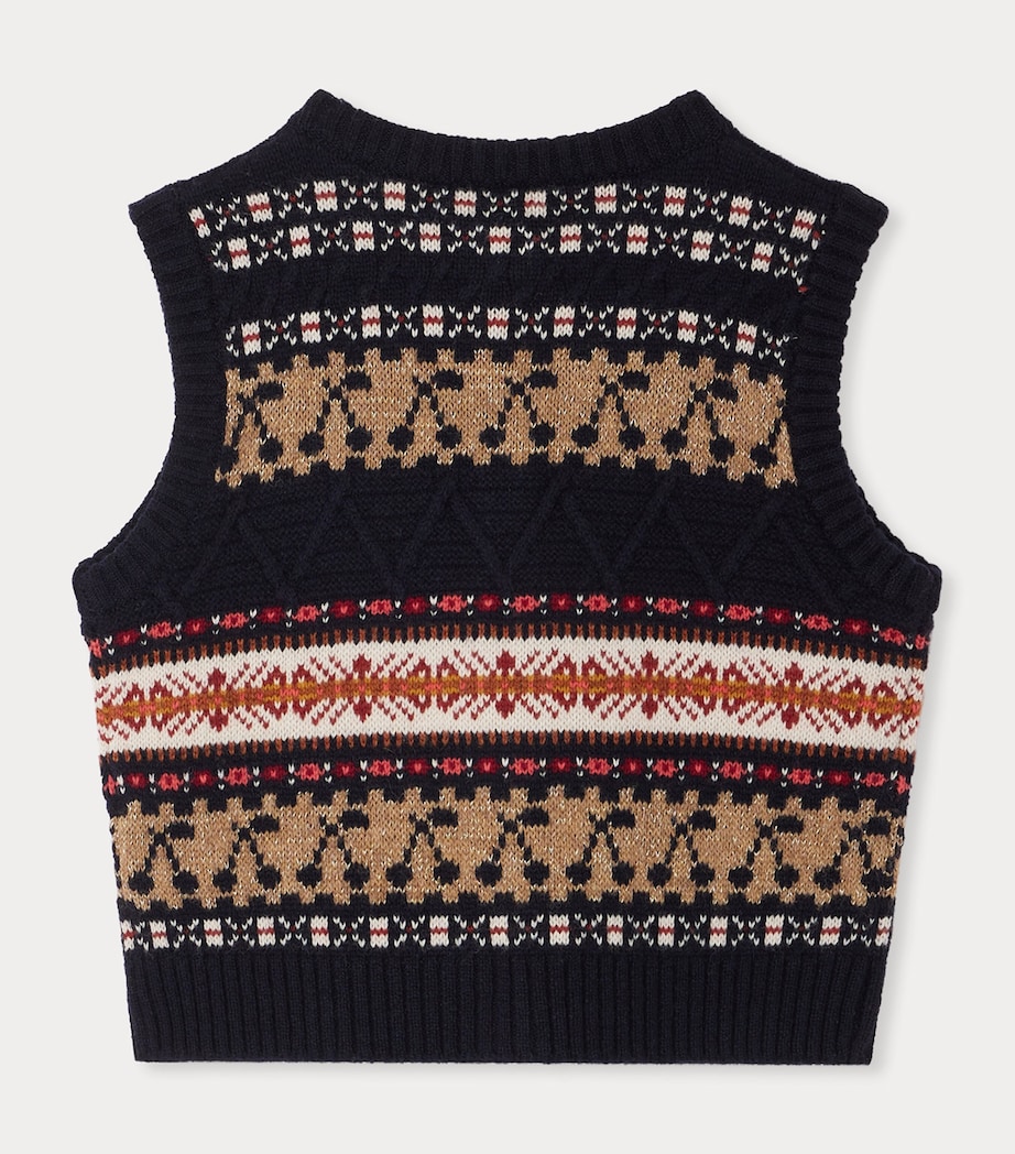 Wool-Blend Jonia Sleeveless Cardigan (10-14 Years) UPB MARINE Image 2