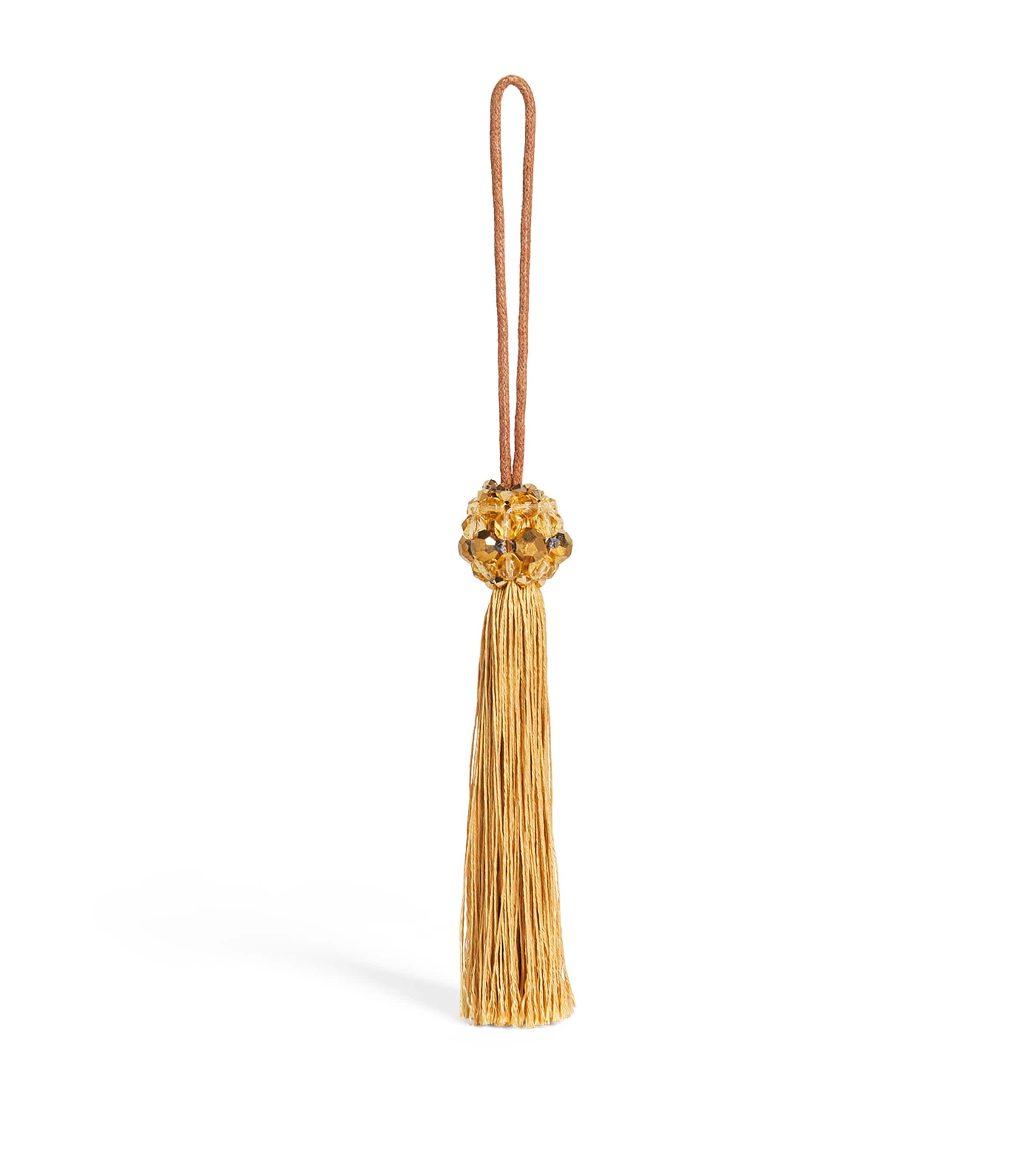 Jessica Light Beaded Mini Tassel Tree Decoration Gold Image 1