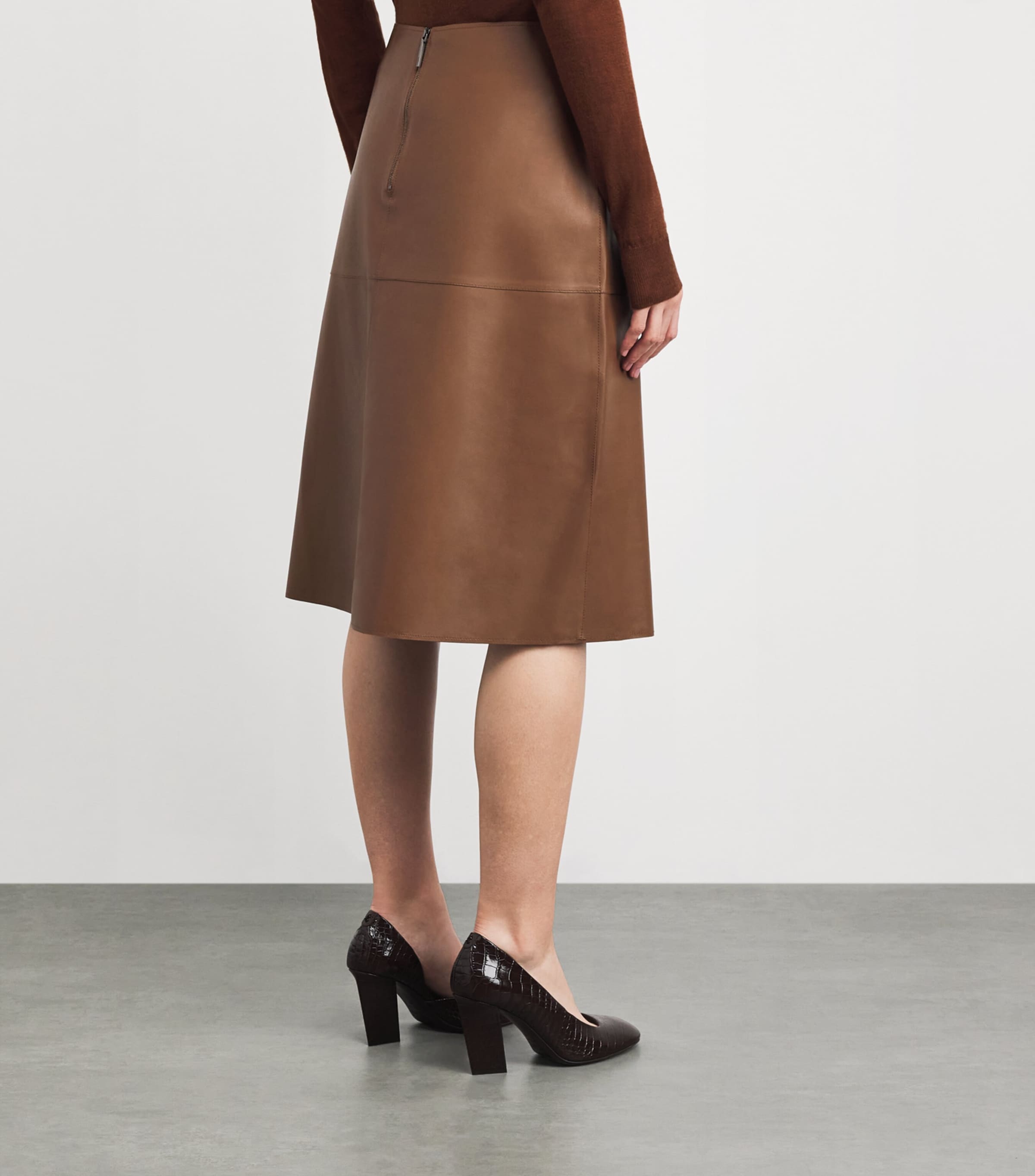 Nappa Leather Niven Skirt CINNAMON Image 4