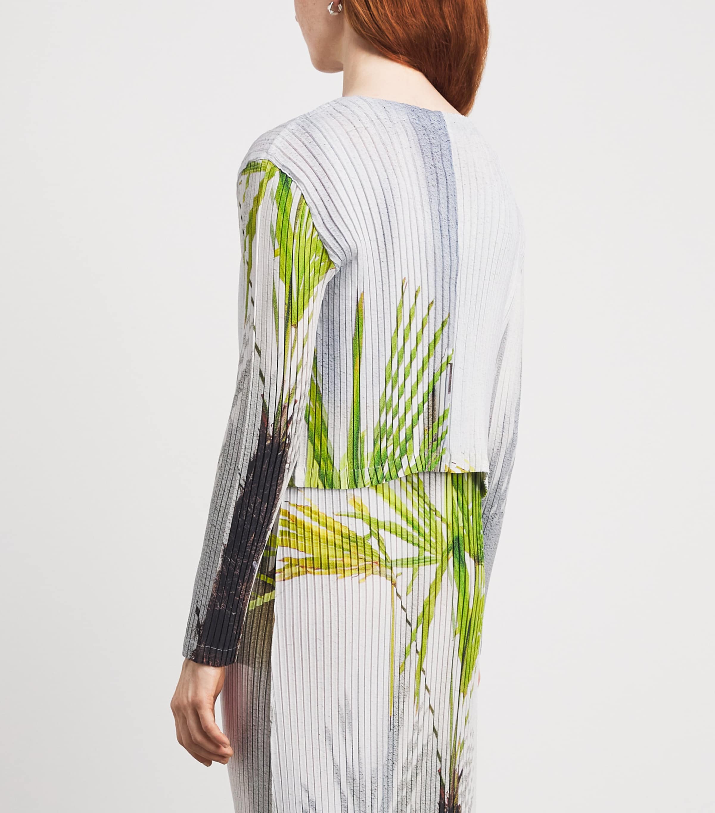 Issey Miyake Womens Urban Jungle Pleats Cardigan White Hued Image 5