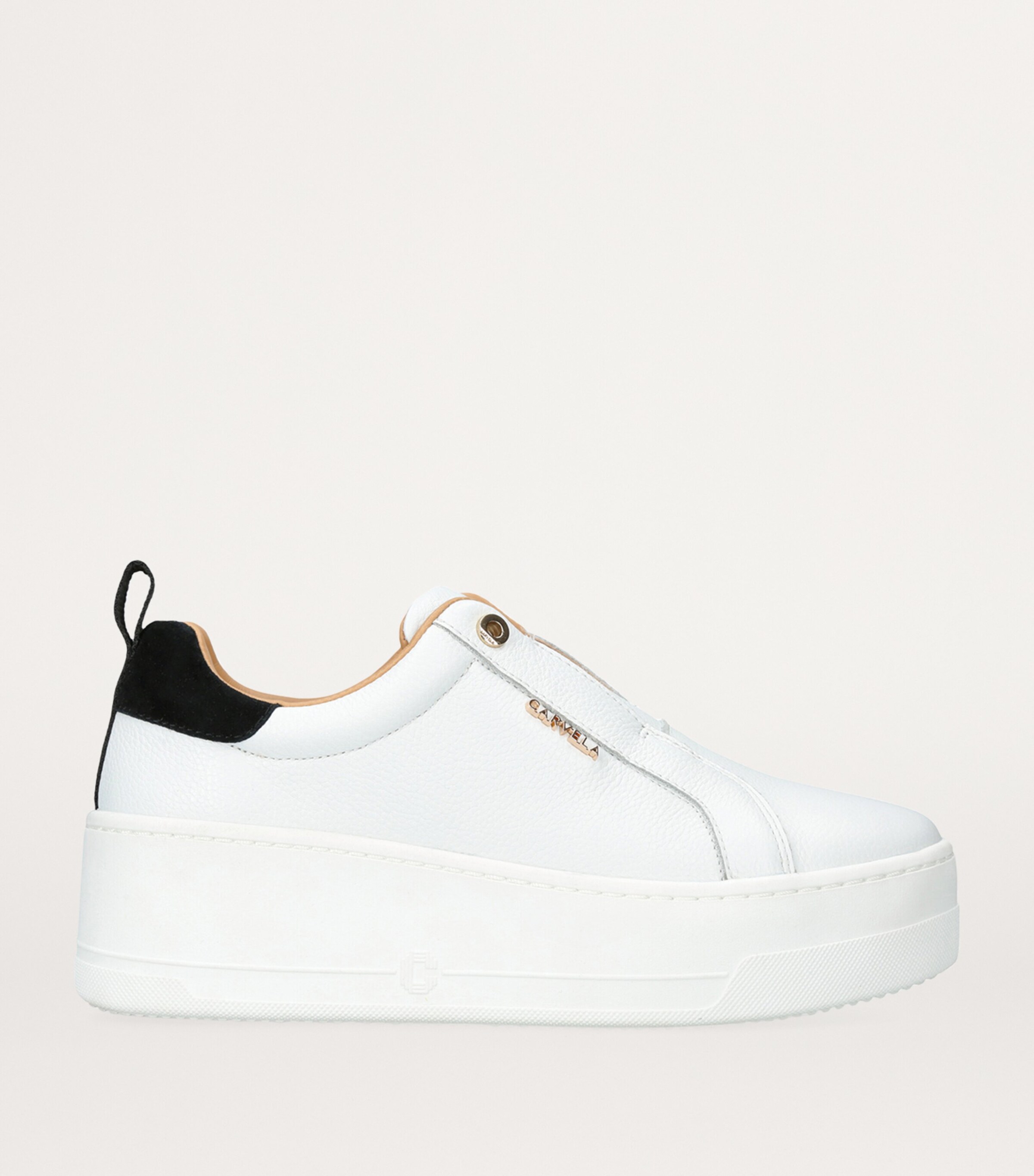 Carvela Leather Connected Laceless Sneakers White Image 3