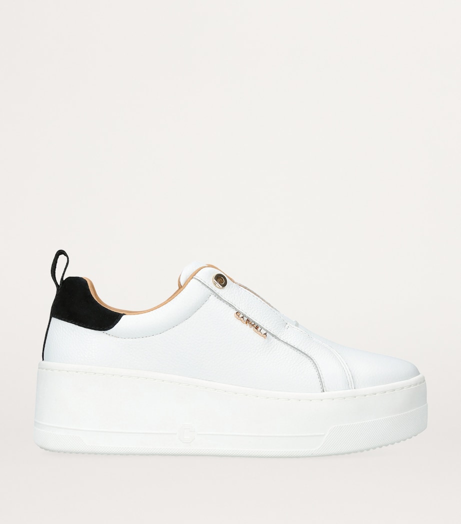 Carvela Leather Connected Laceless Sneakers White Image 3