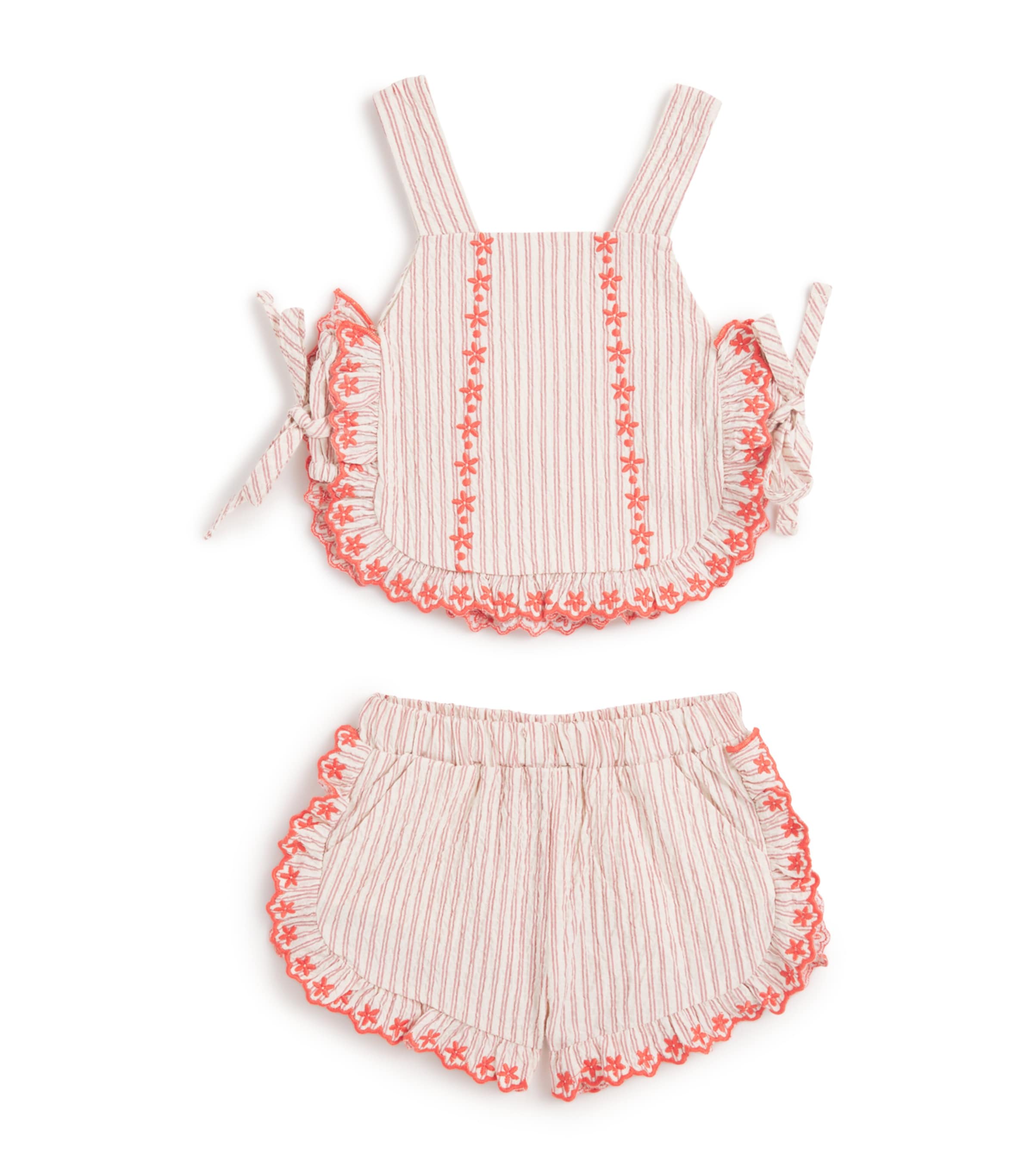 Gingersnaps Kids' Stretch-cotton Juria Top And Shorts Set In Pink