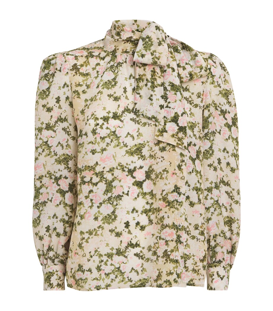 Weekend Max Mara Womens Silk Floral Print Blouse Ivory Image 1