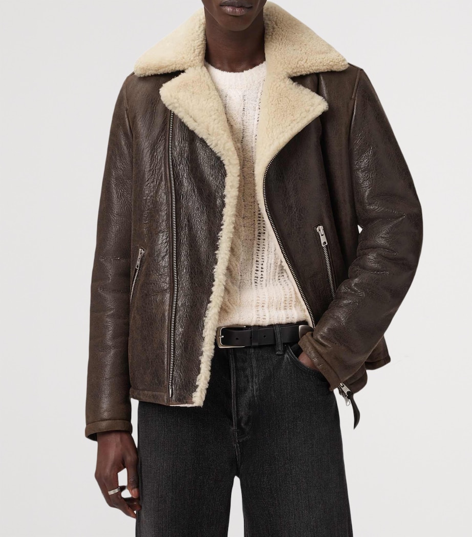 Leather Xylon Biker Jacket BARKWOOD BROWN Image 5