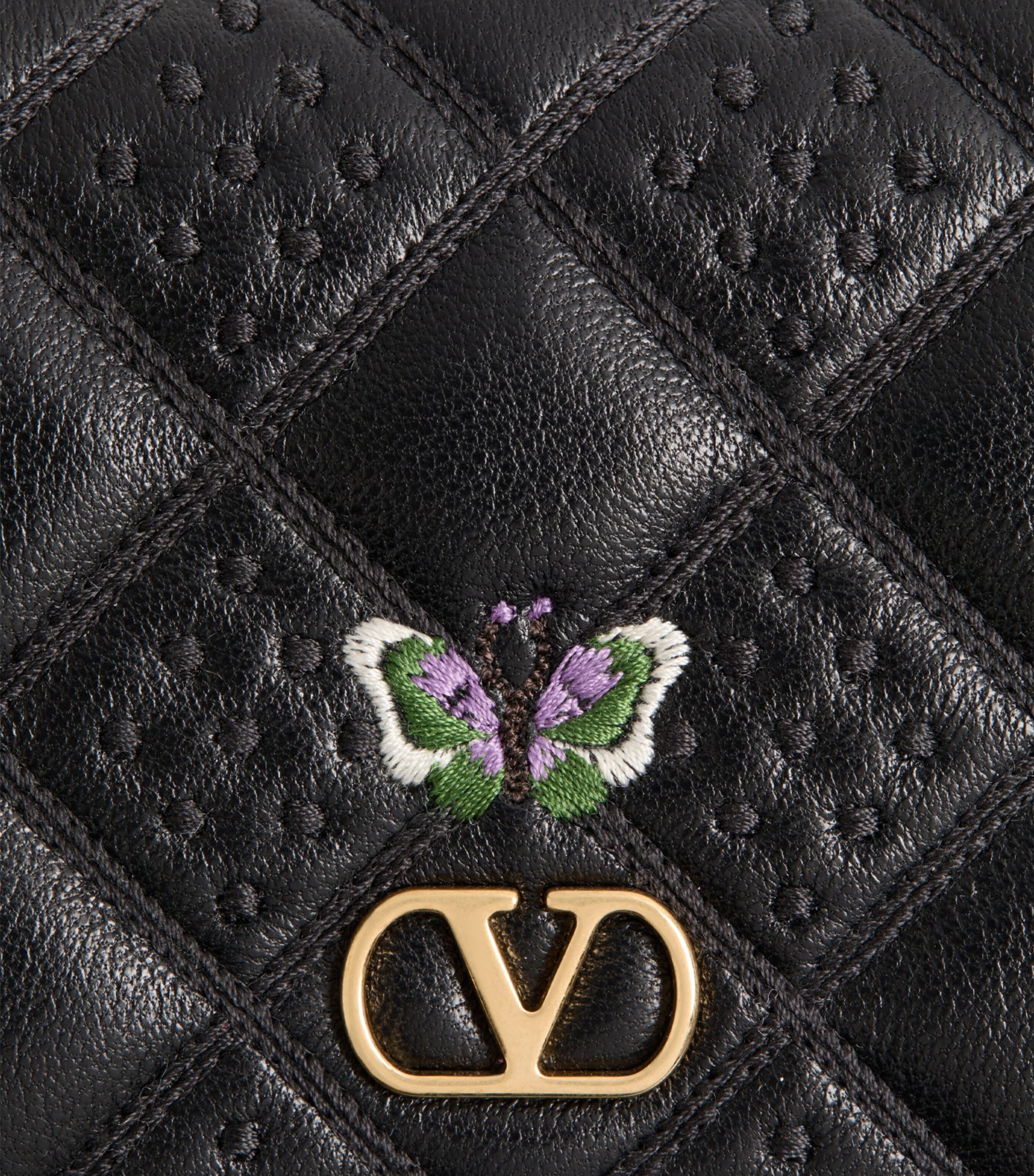 Valentino Garavani Leather Flutterby Flap French Wallet Image 5