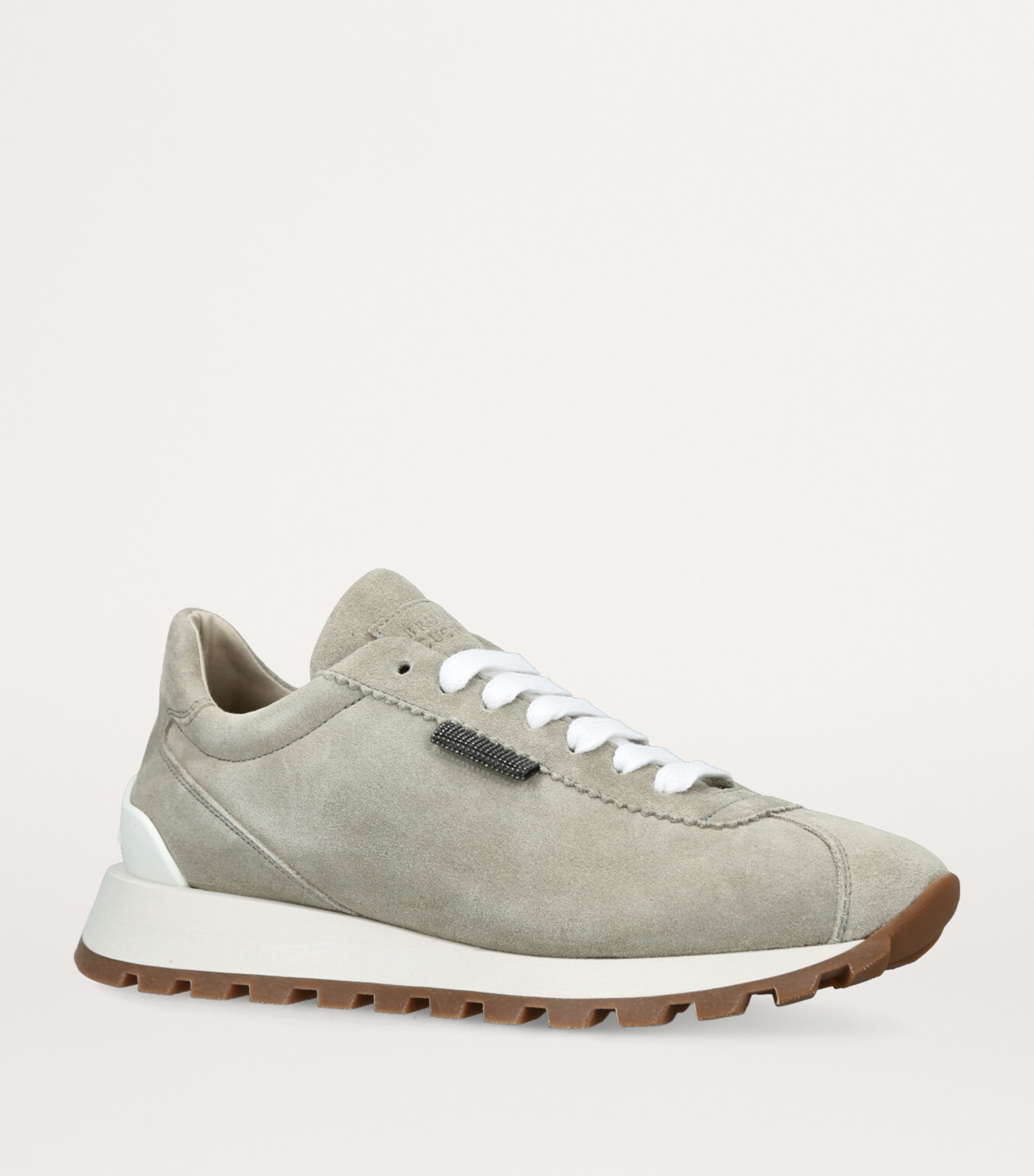 Brunello Cucinelli Suede Tab Sneakers Pale Green Image 3