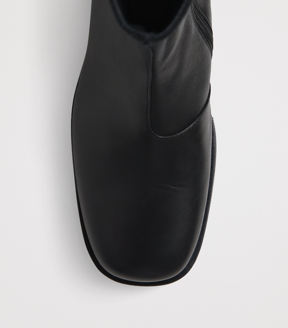 Leather Camion Ankle Boots BLACK Image 5