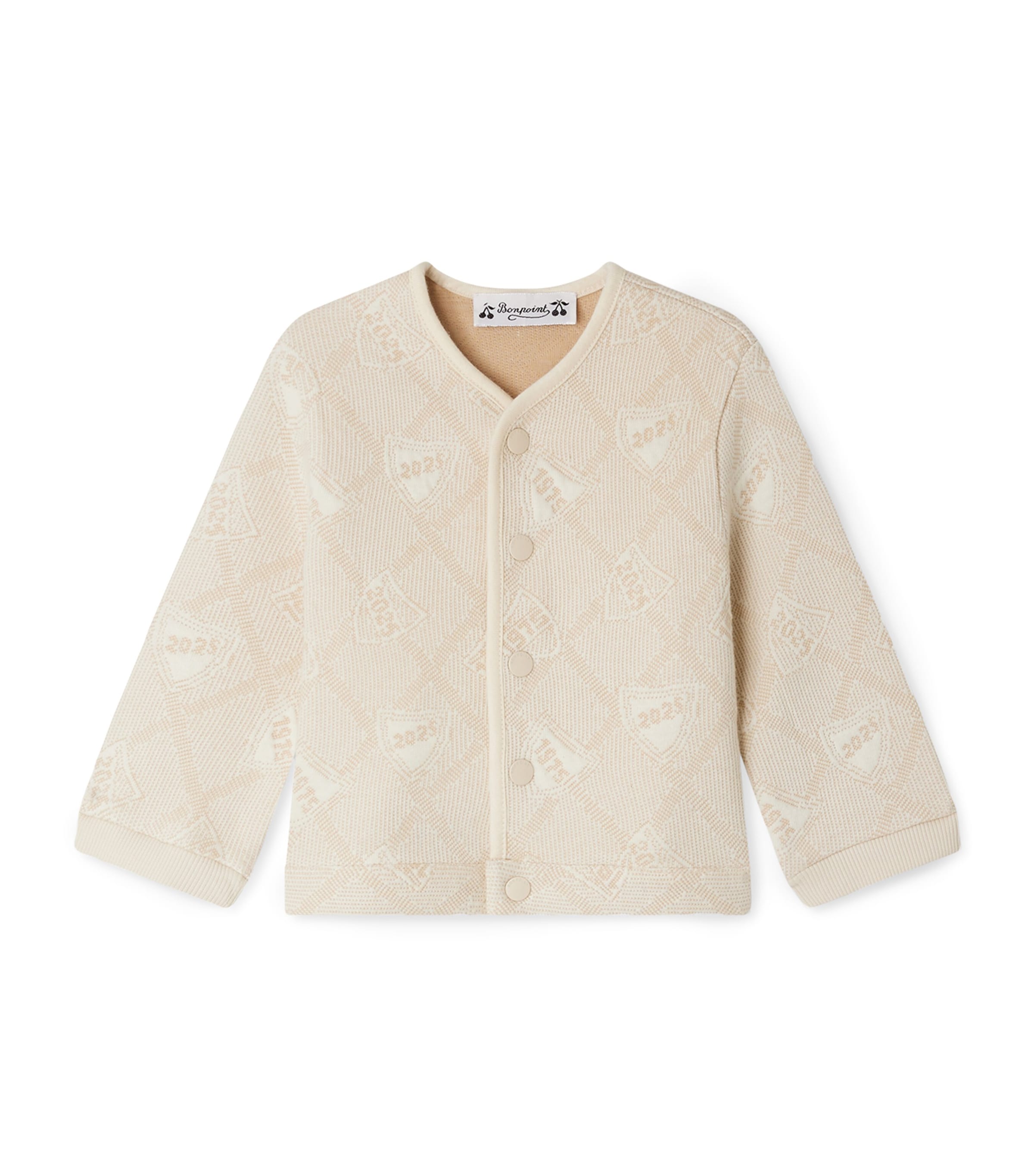 Cotton-Blend Jacquard Cardigan (6-18 Months) MASTIC Image 1