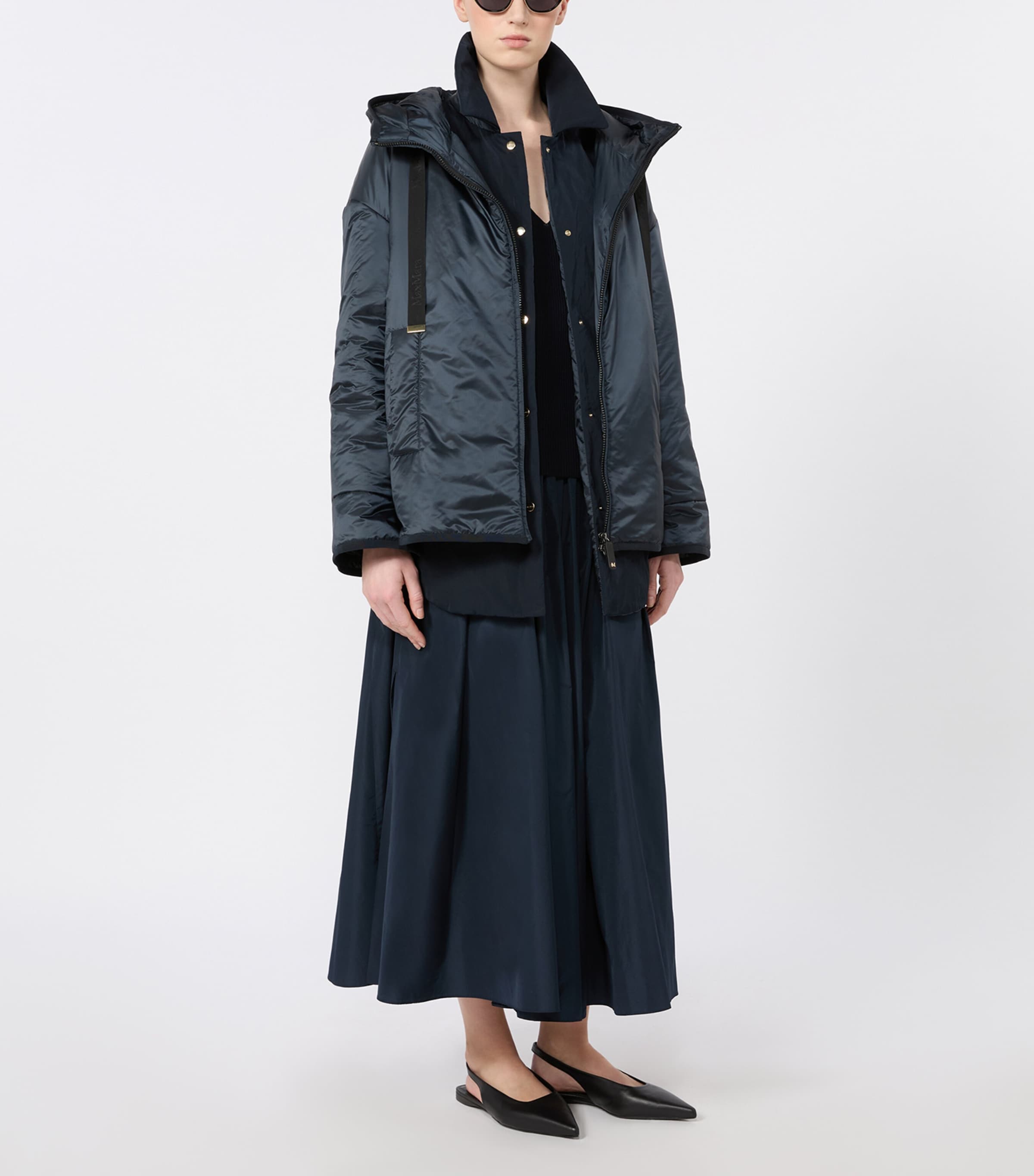 Max Mara Womens Hooded Padded Jacket Midnightblue Image 2