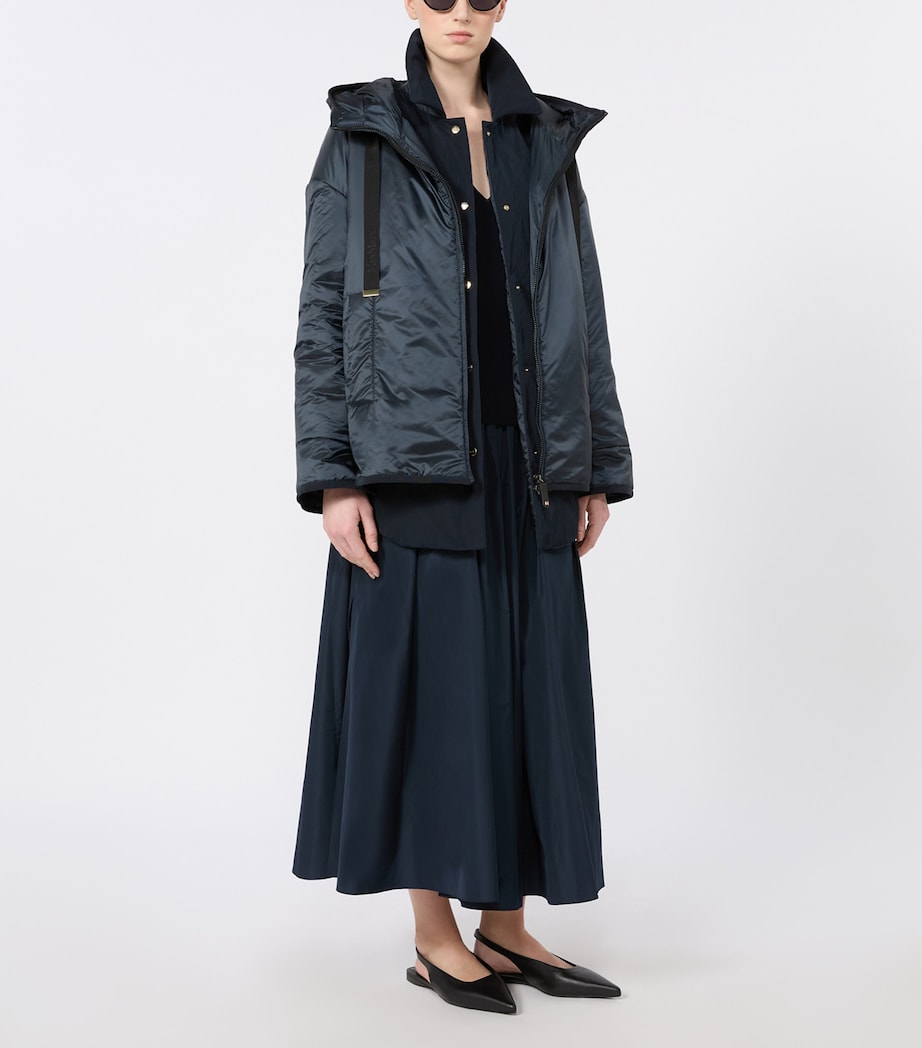 Max Mara Womens Hooded Padded Jacket Midnightblue Image 2