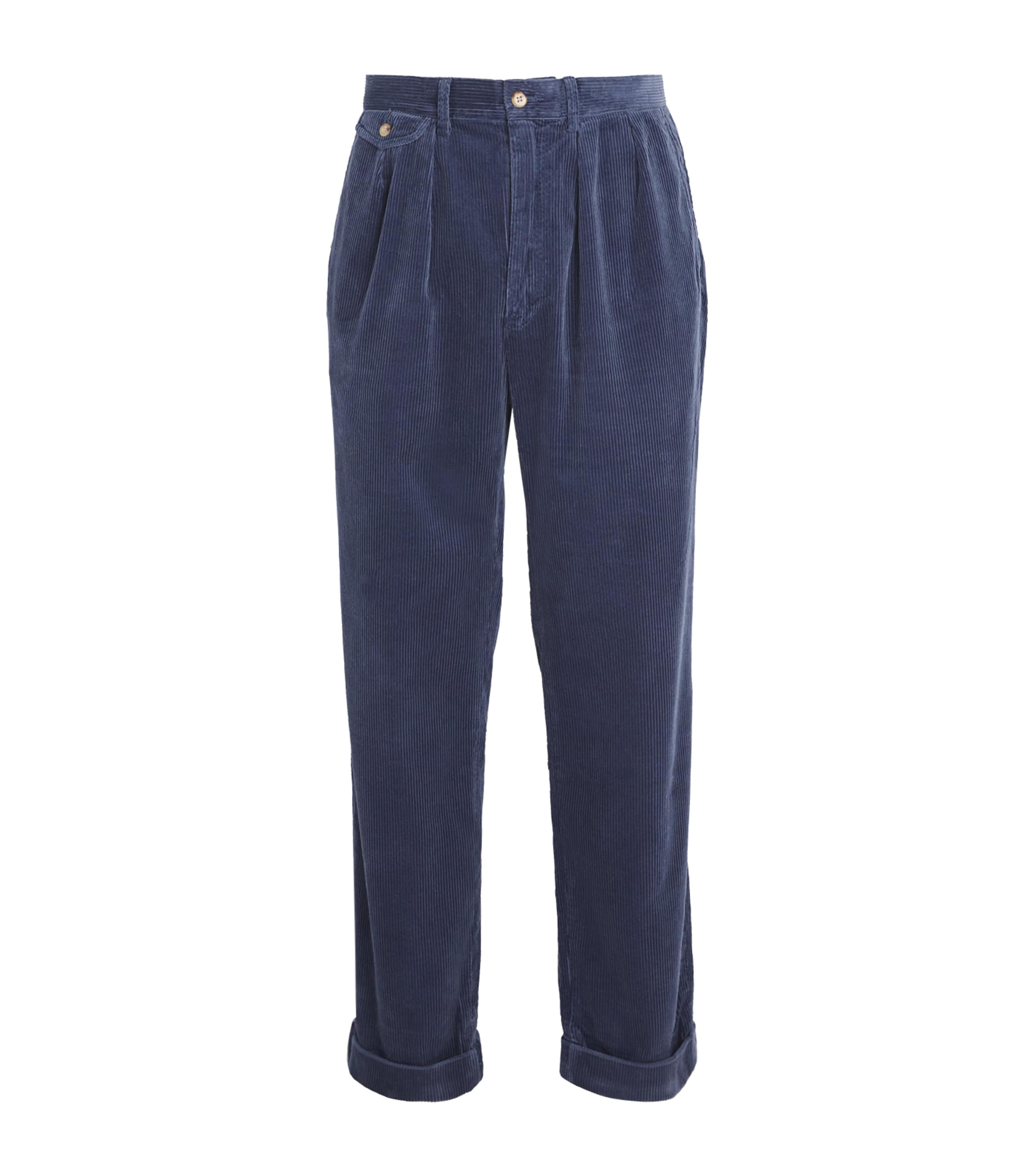 Corduroy Whitman Trousers NAVY Image 1
