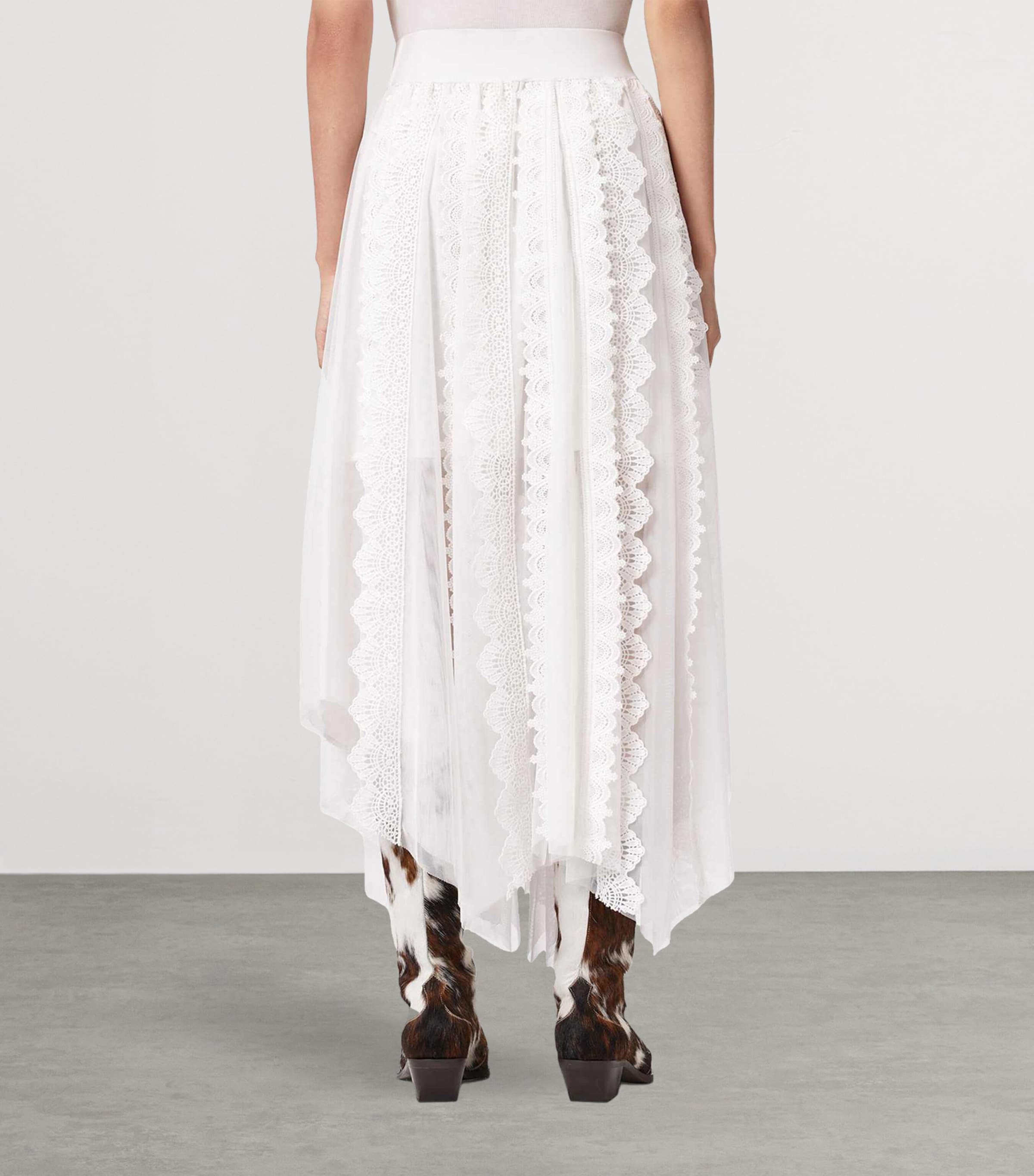 AllSaints Womens Vashtie Maxi Skirt Optic White Image 4