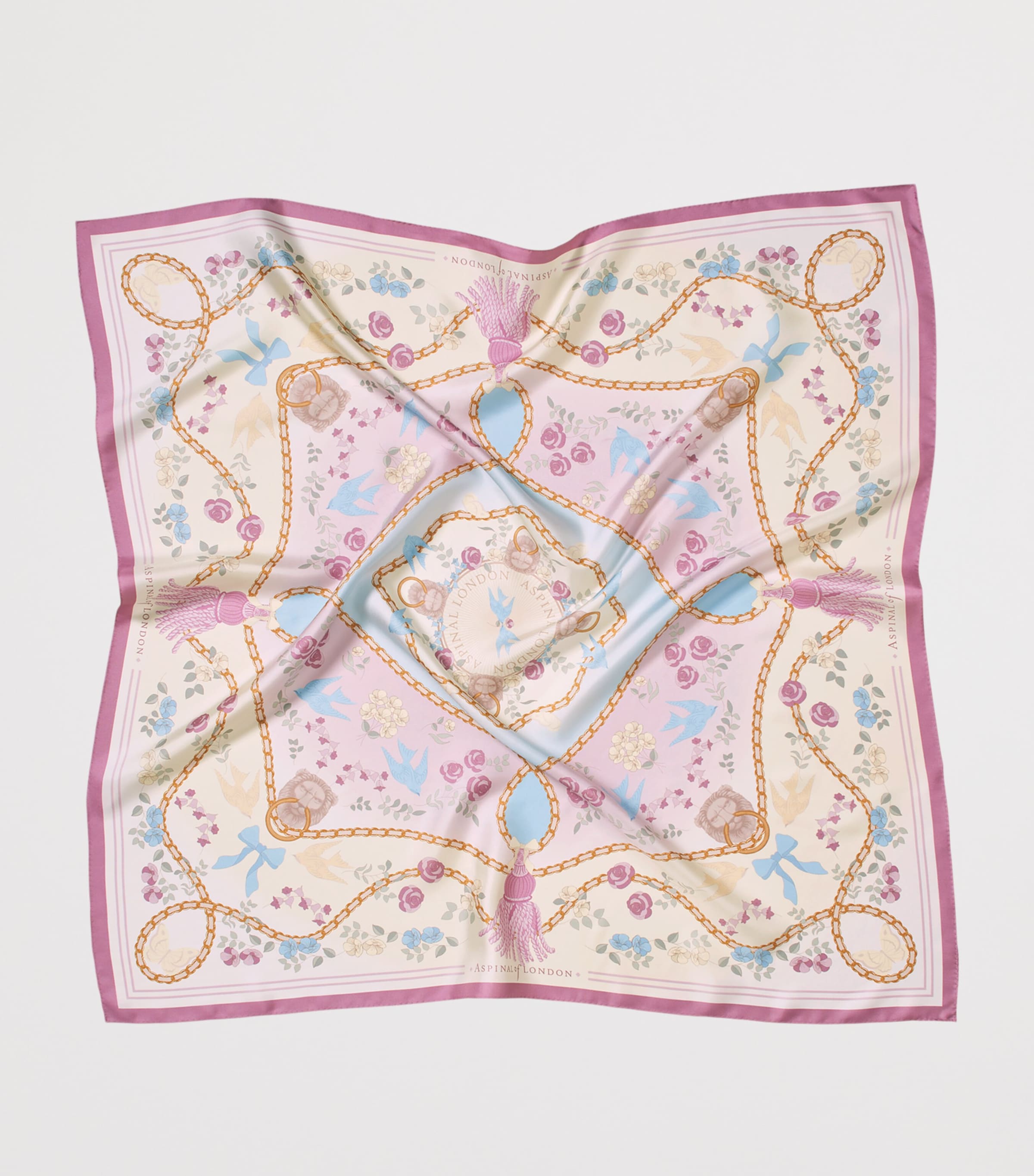 Aspinal Of London Silk Mayfair Scarf Rose Image 2