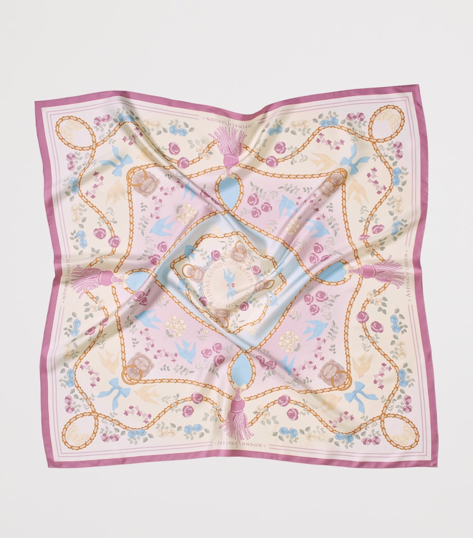 Aspinal Of London Silk Mayfair Scarf Rose Image 2