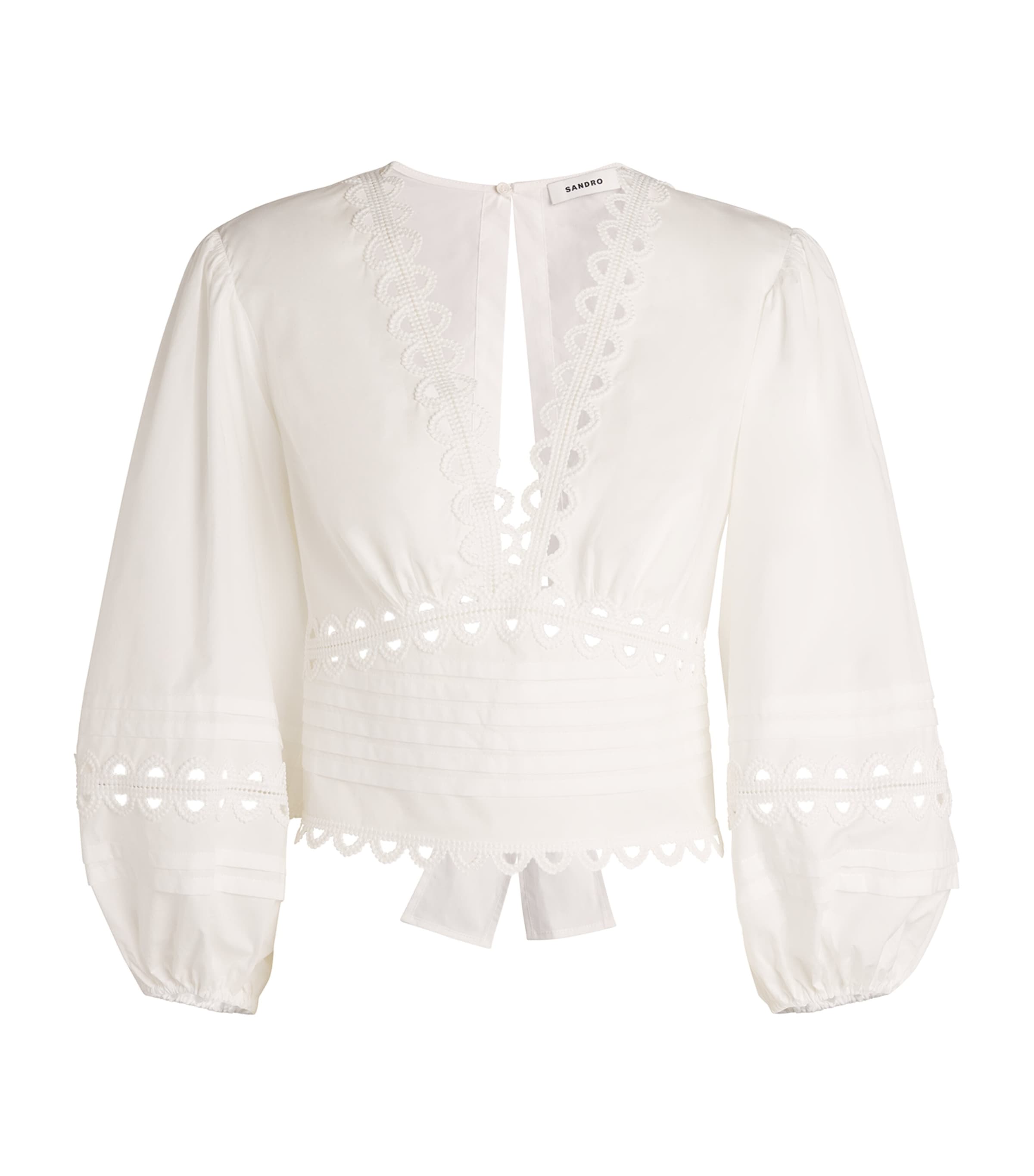 Sandro Cotton Poplin Blouse In Beige