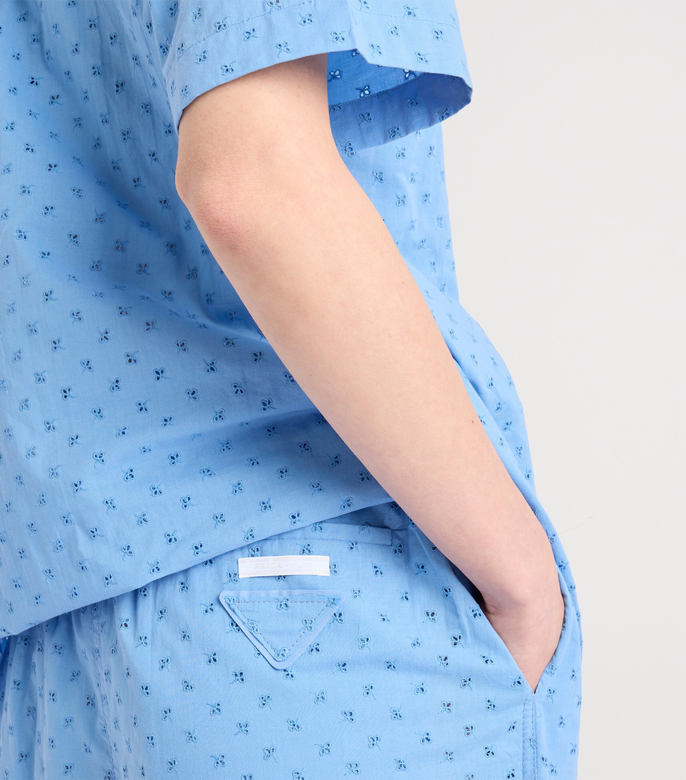 Cotton Poplin Embroidered Shorts F0013 Image 4