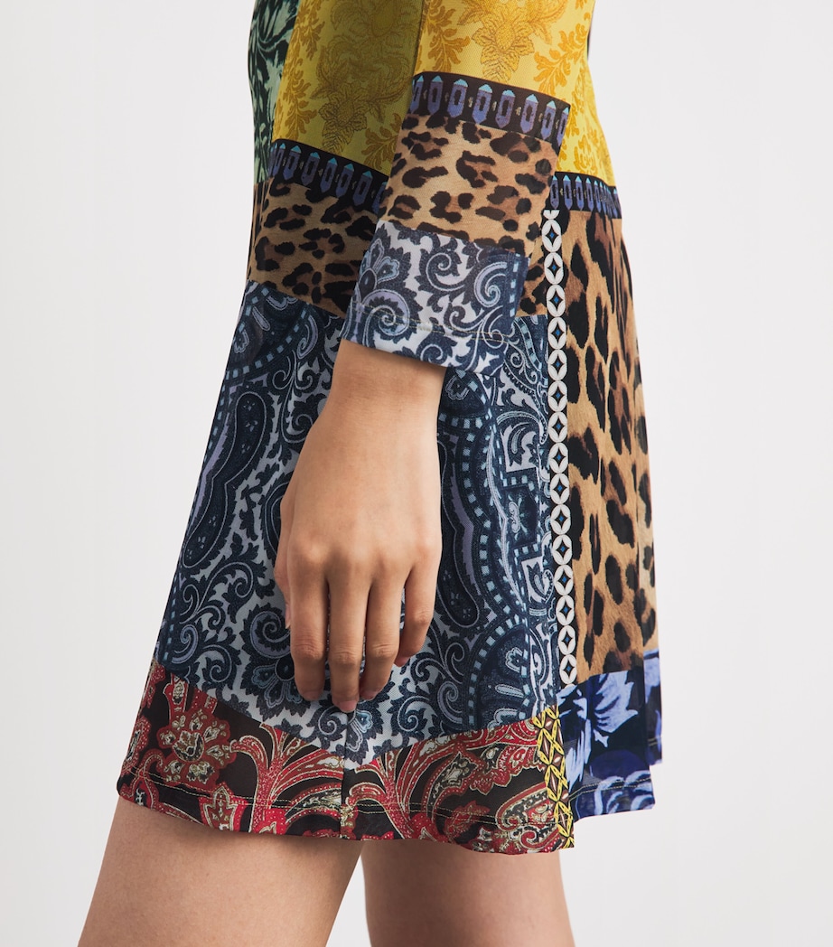 Alice+Olivia Womens Mesh Patchwork Delora Mini Dress Off The Grid Lg Image 3