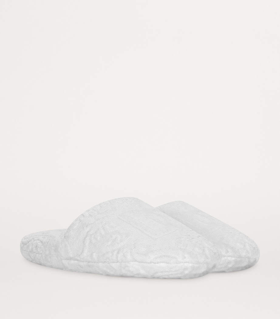 Dolce&Gabbana Casa Terry Cotton DG Slippers Bianco Image 2