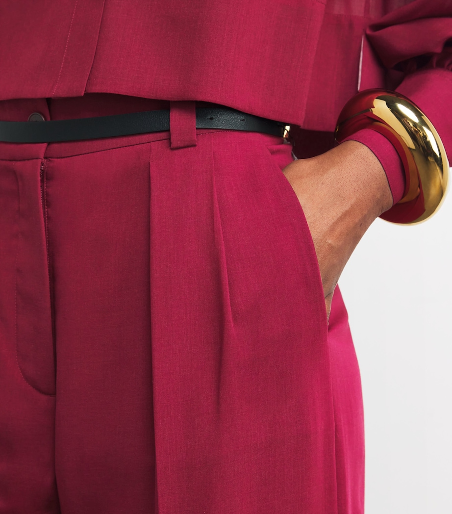 Virgin Wool Voile Forest Trousers RUBY Image 6