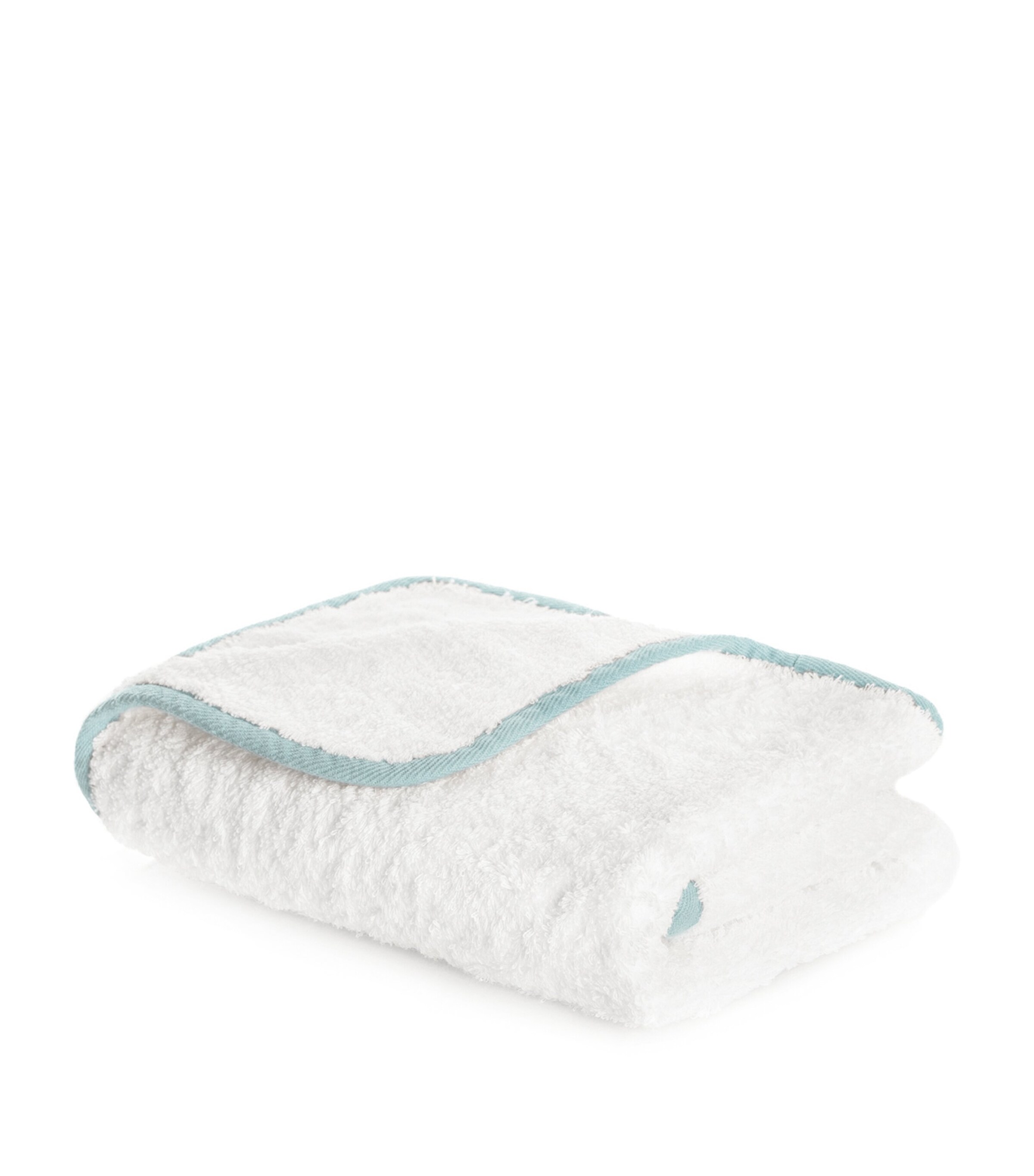 GRACCIOZA Egyptian Cotton Portobello Bath Sheet (90cm x 150cm) White/seamist Image 4