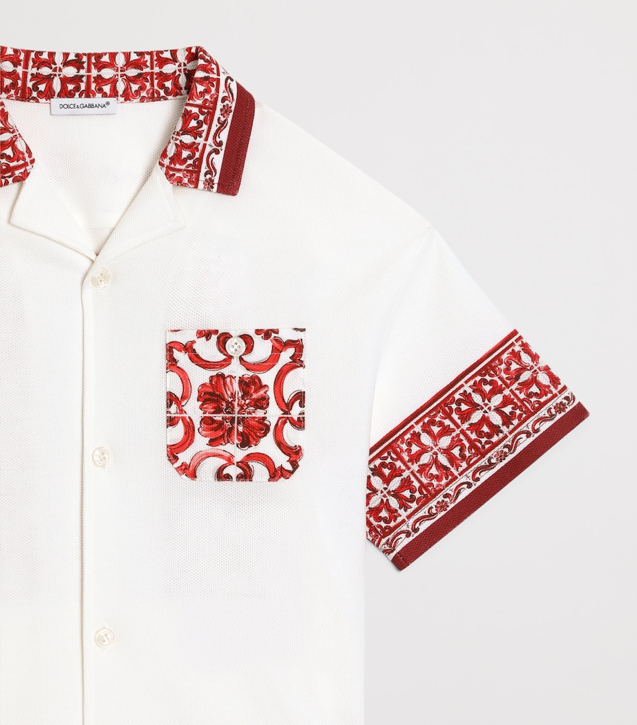 Dolce&Gabbana Kids Double Piqué Majolica Print Shirt (8-14 Years) Maiolica Ru Image 3