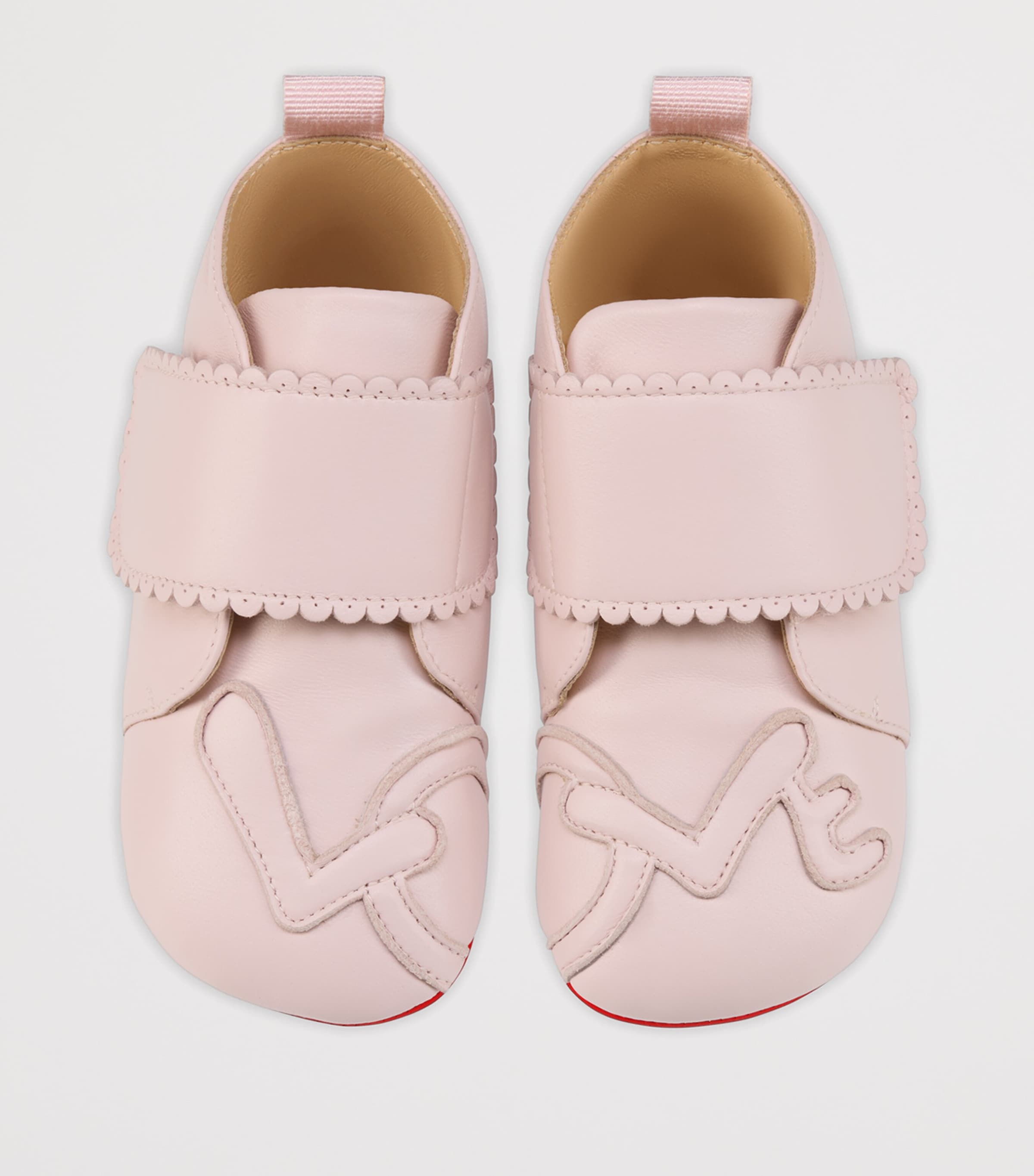Christian Louboutin Kids 이지 베이비 러브 가죽 스니커즈