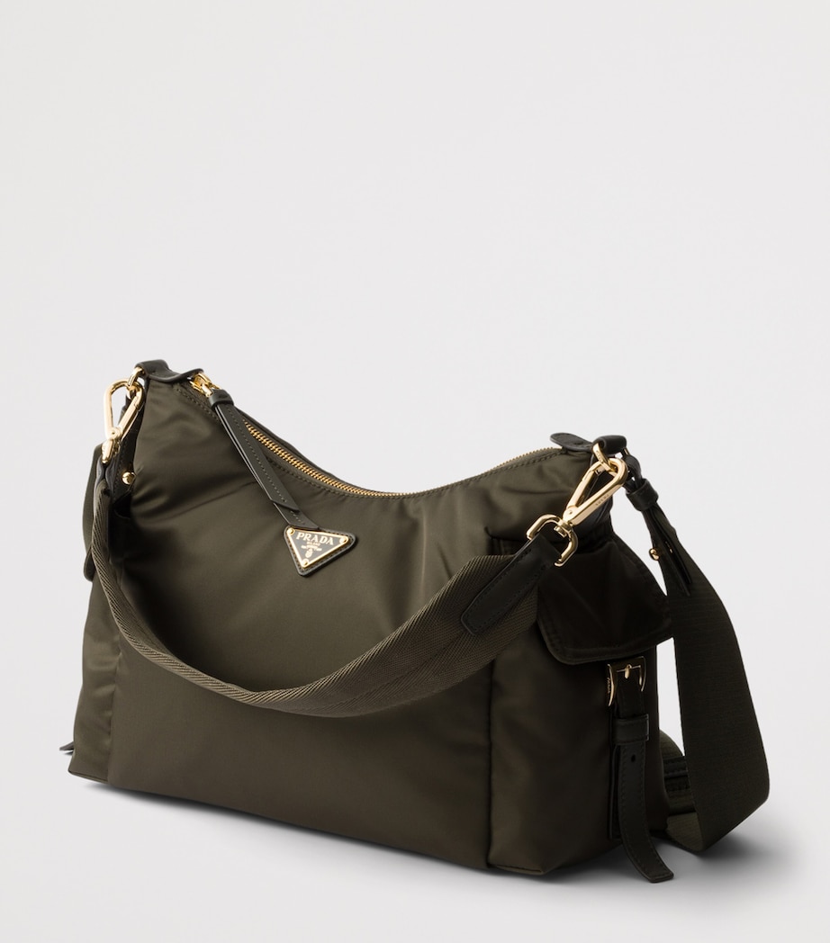 Prada Large Re-Nylon and Leather Explore Shoulder Bag Green Image 2