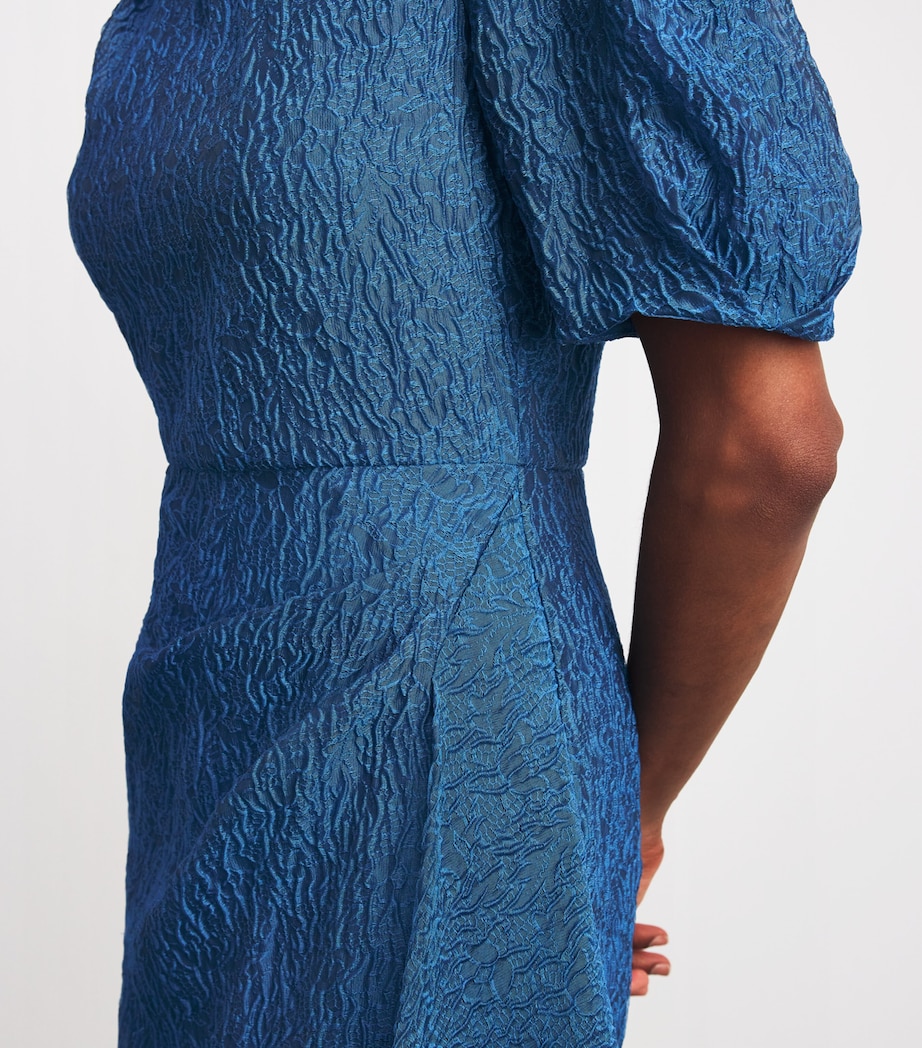 Organza Cloque Midi Dress PALE COBALT Image 6