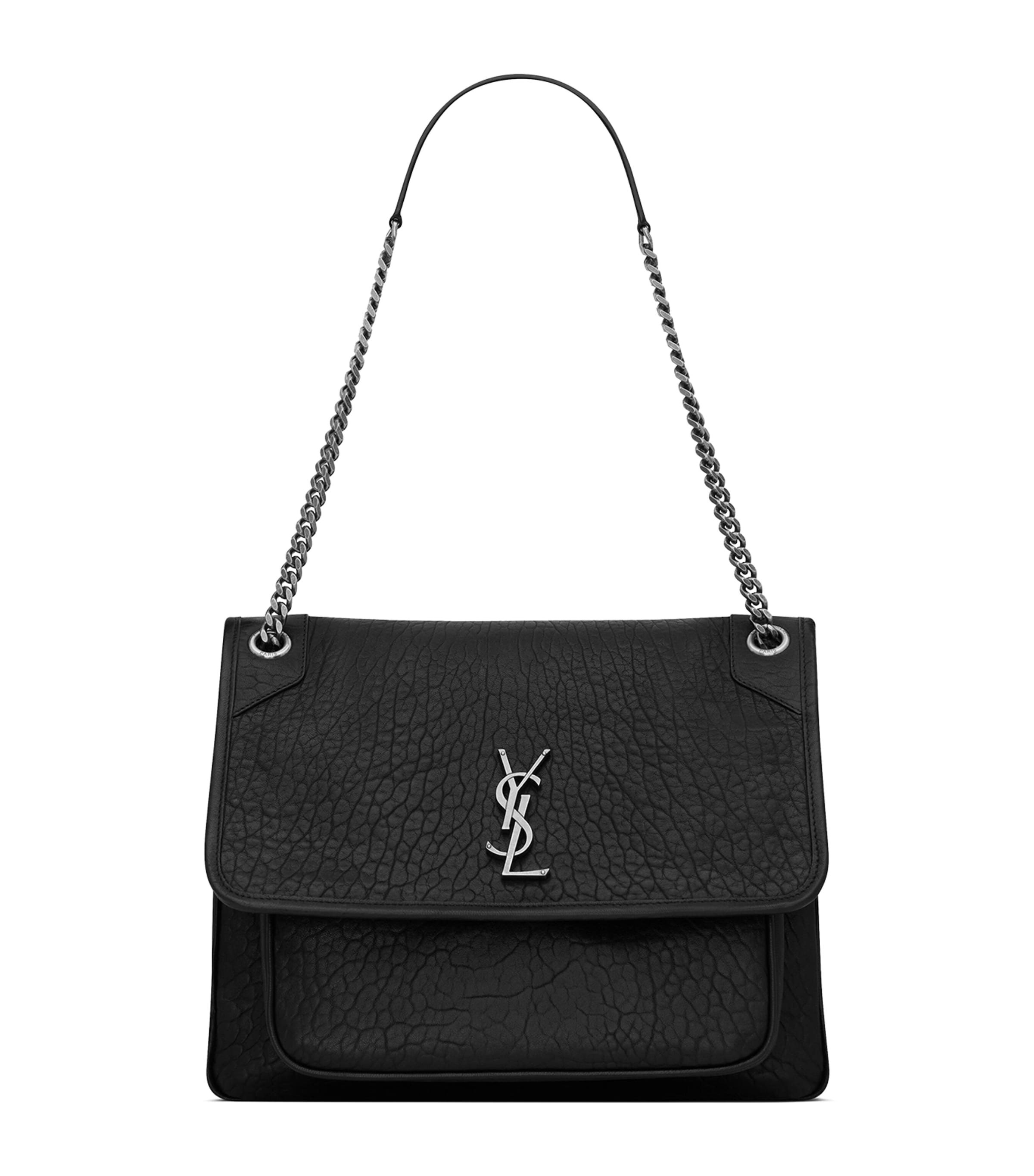 Shop Saint Laurent Leather Niki Bag In Black