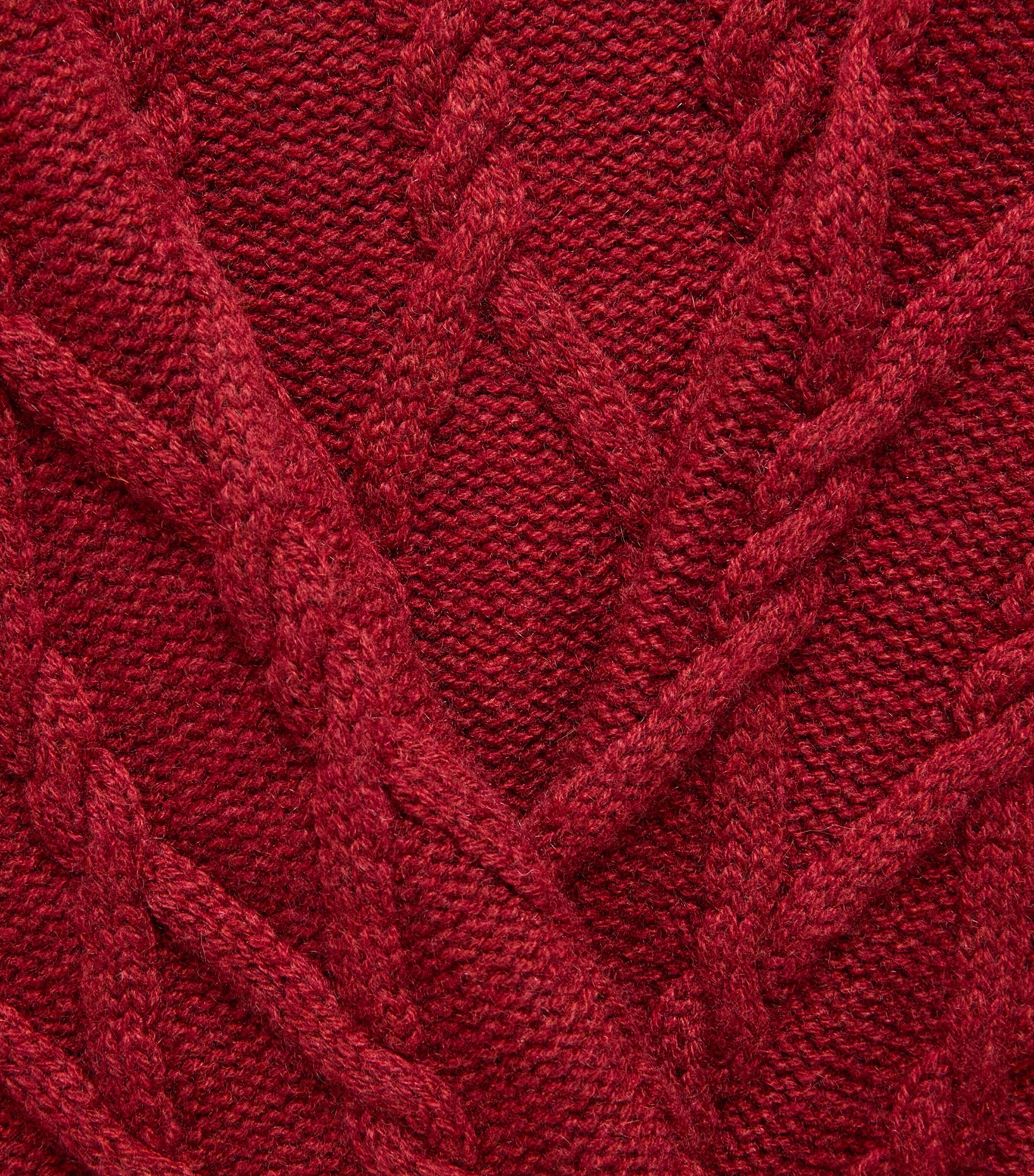 Eskandar Womens Cashmere Cable-Knit Rollneck Sweater Red Image 6