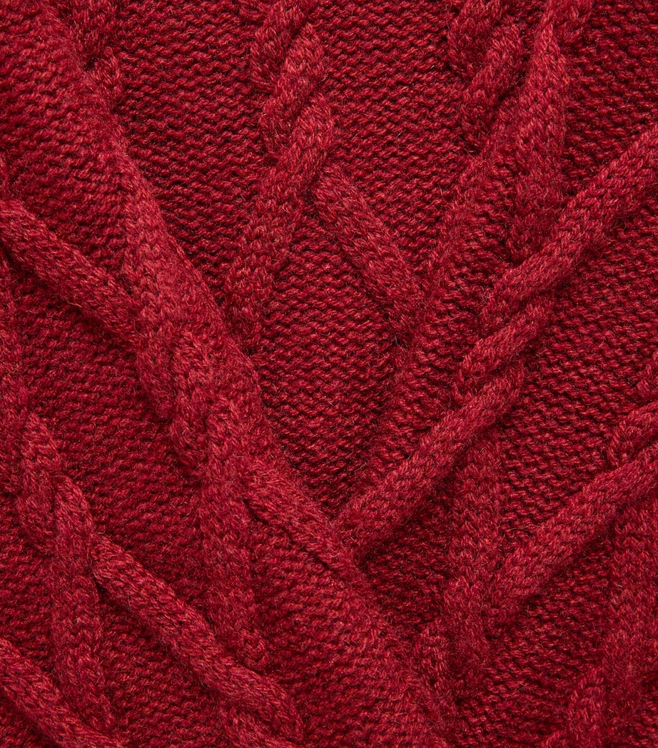 Eskandar Womens Cashmere Cable-Knit Rollneck Sweater Red Image 6