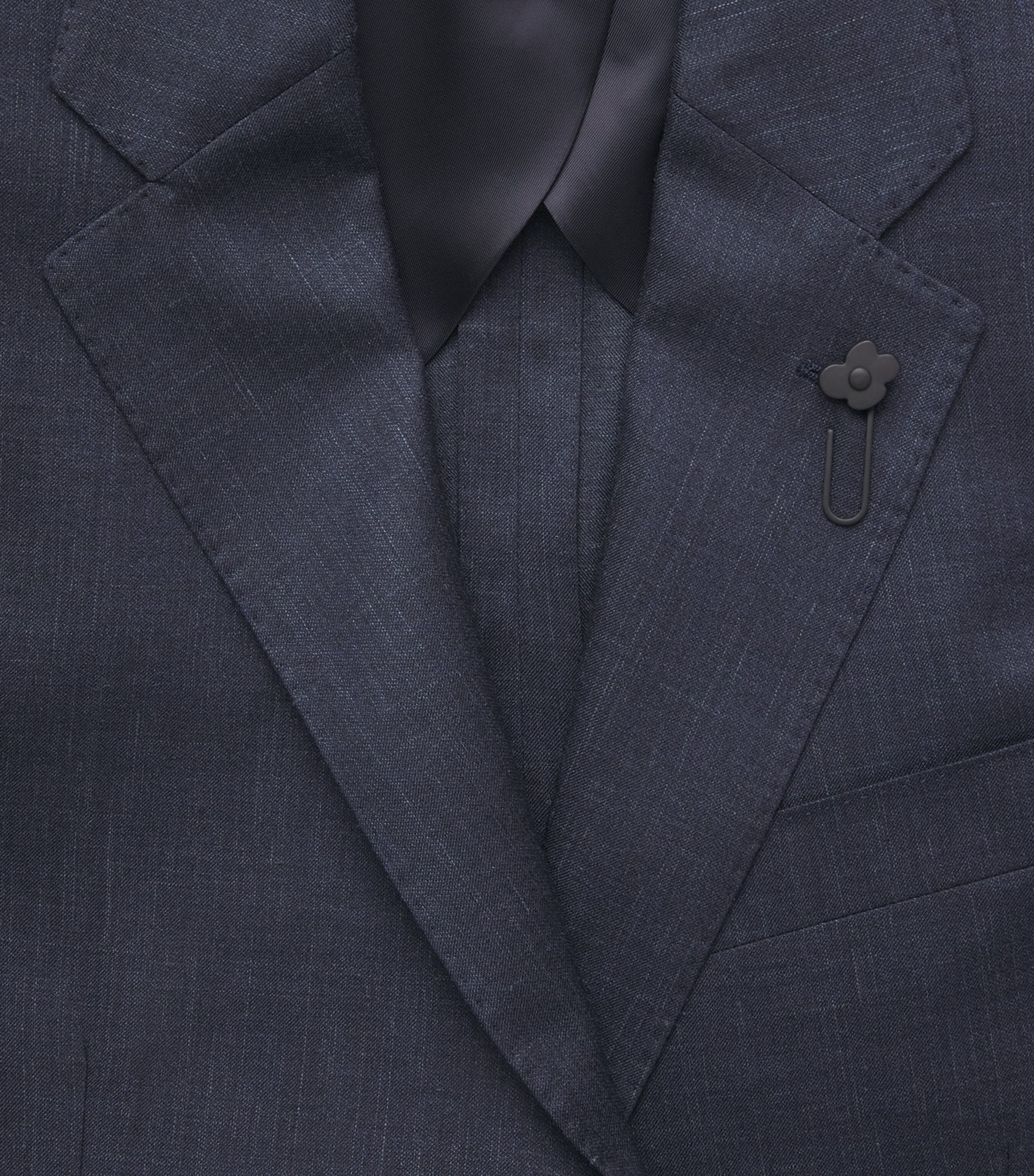 Lardini Mens Virgin Wool-Blend Blazer Navy Image 6
