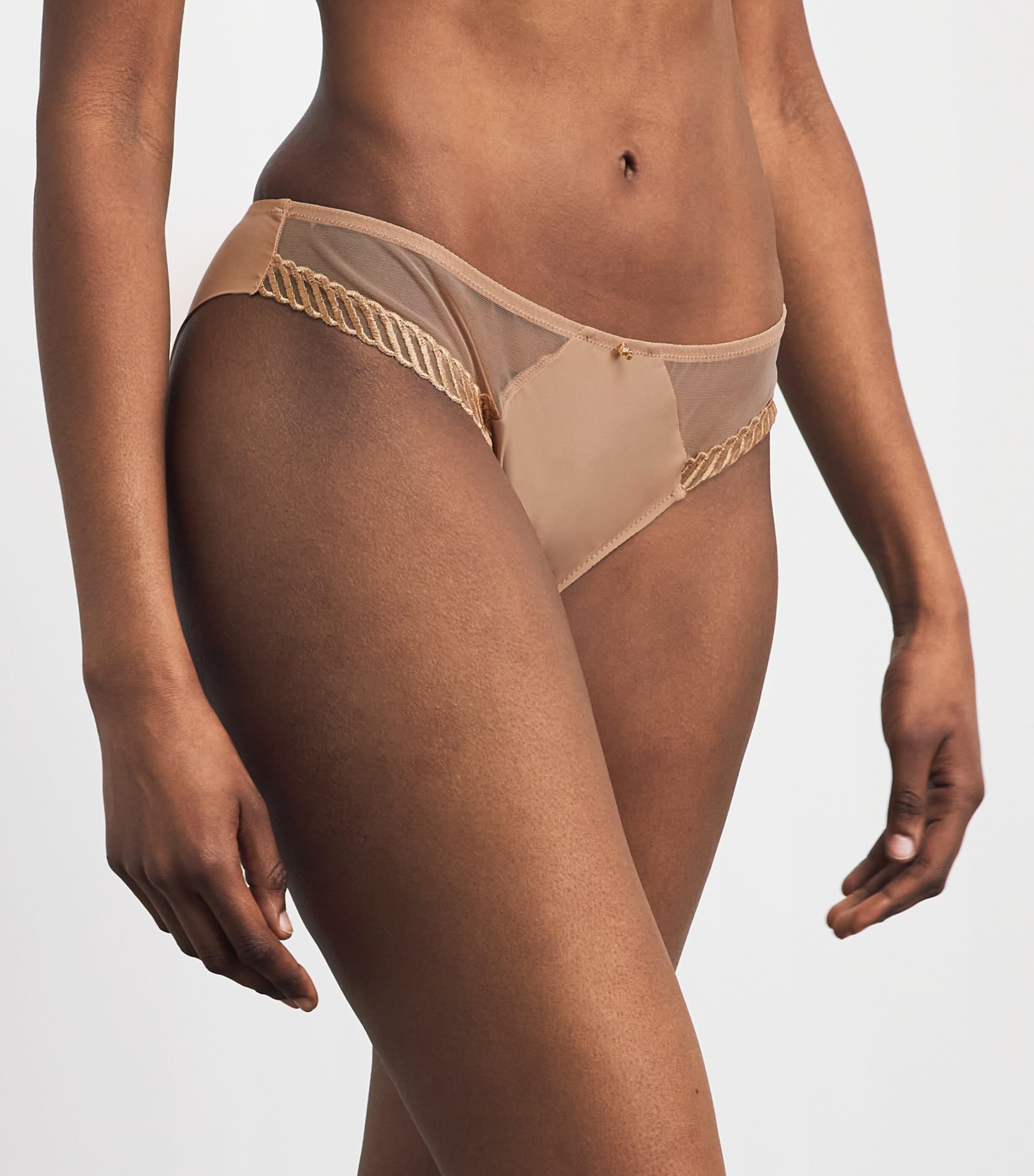 Aubade Womens Sheer Emotion Brazilian Briefs Sand Image 2