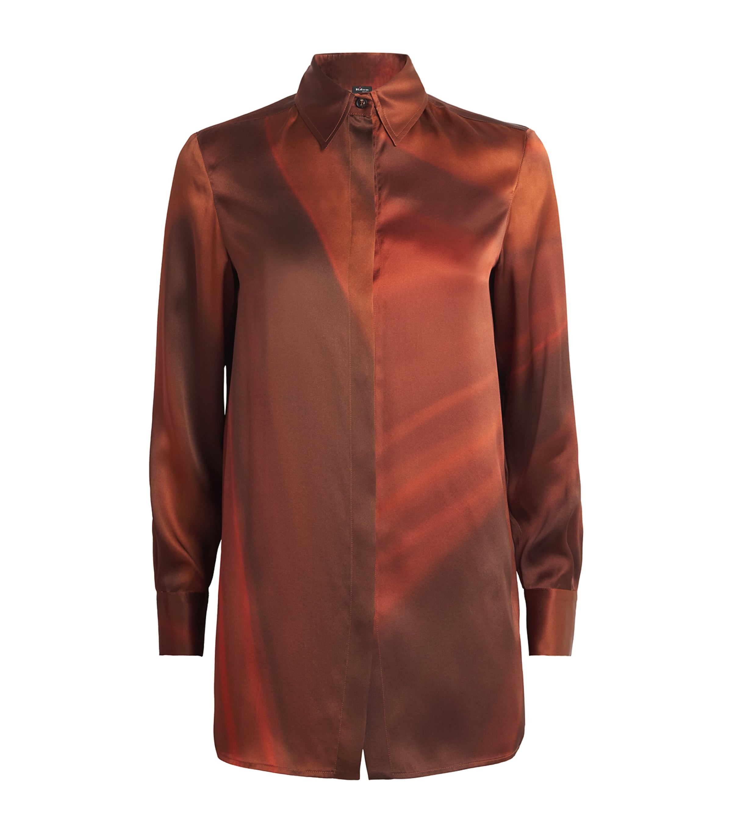 Kiton Womens Silk Shirt Brown/rust Image 1