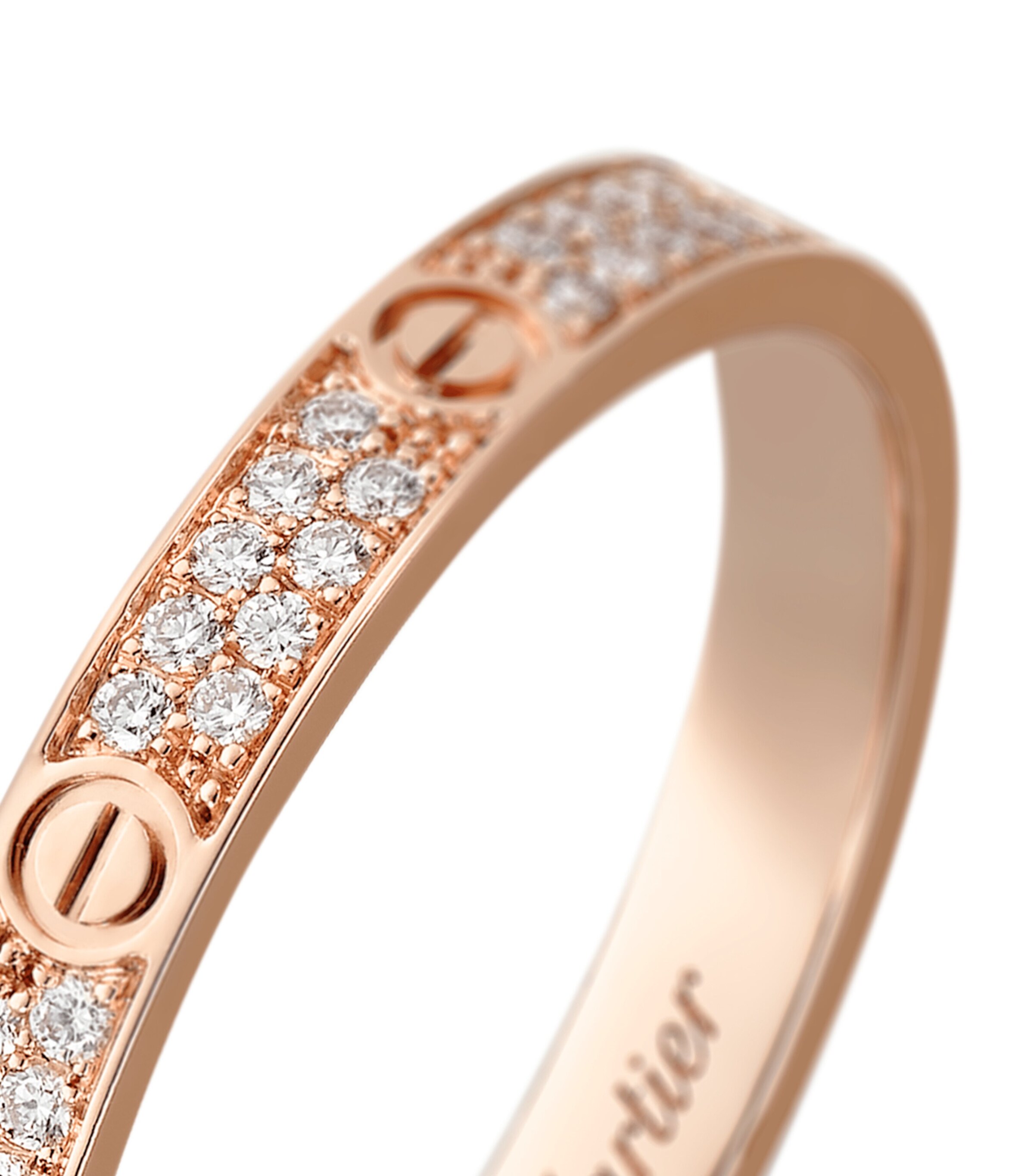 Rose Gold and Diamond LOVE Ring ROSE GOLD Image 5