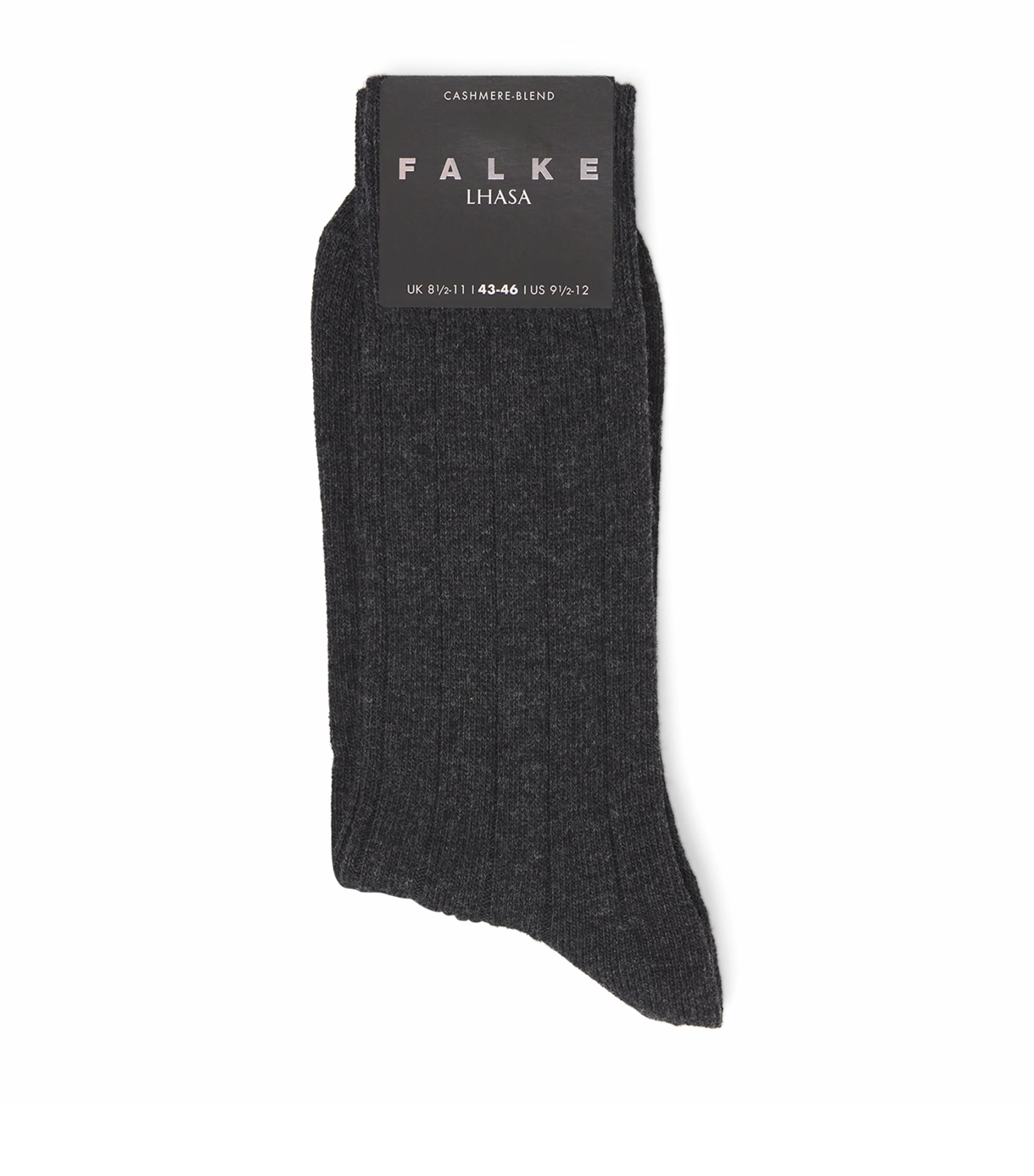 Falke Wool-cashmere Blend Lhasa Ribbed Socks In Grey