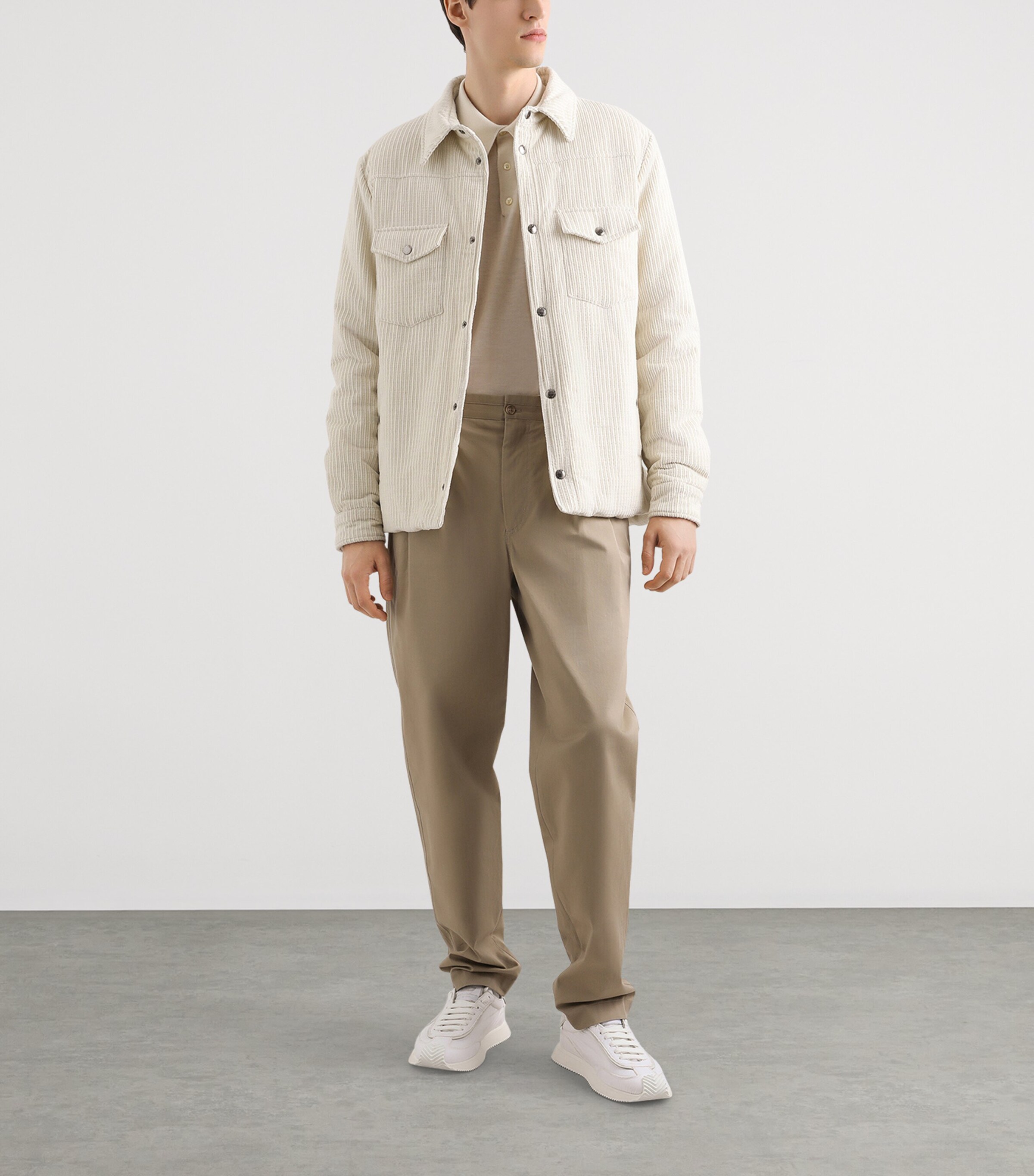 Dolce&Gabbana Mens Cotton Corduroy Shacket Natural W Image 2
