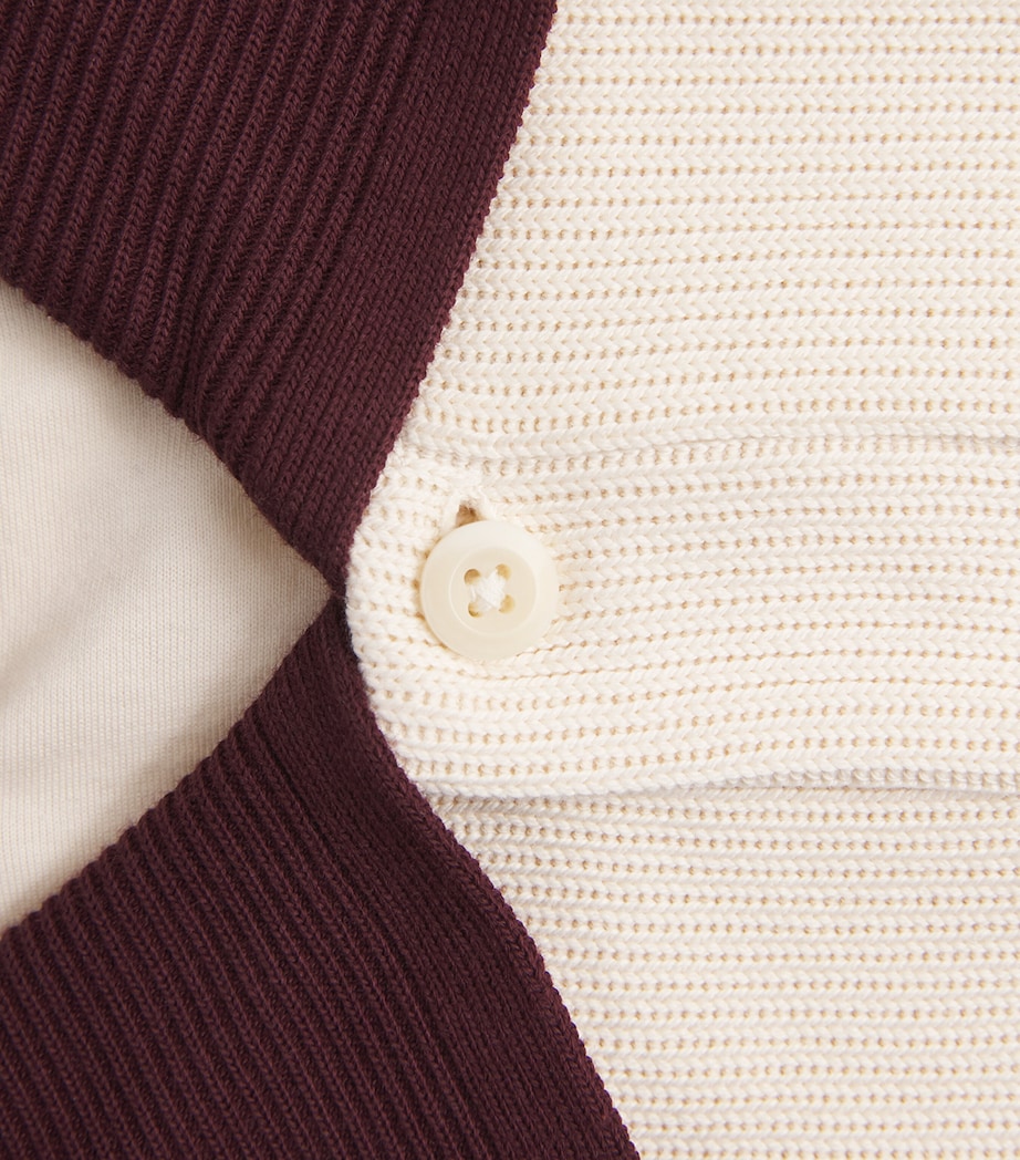 Fred Perry Mens Cotton Logo Polo Sweatshirt Ecru Image 6
