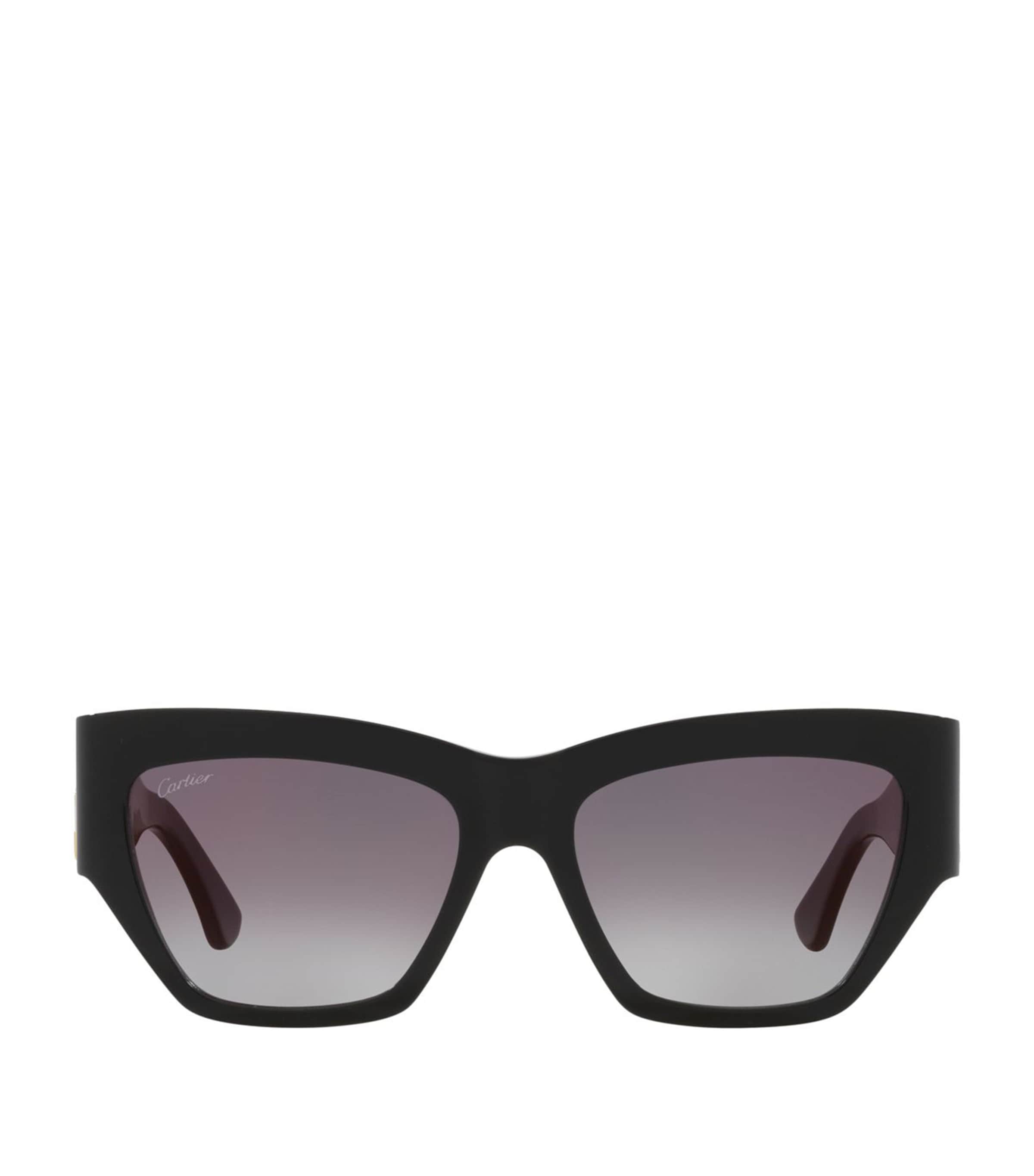 Cartier Womens Black Ct0435s Cat-eye Acetate Sunglasses In 001 Black Black Grey