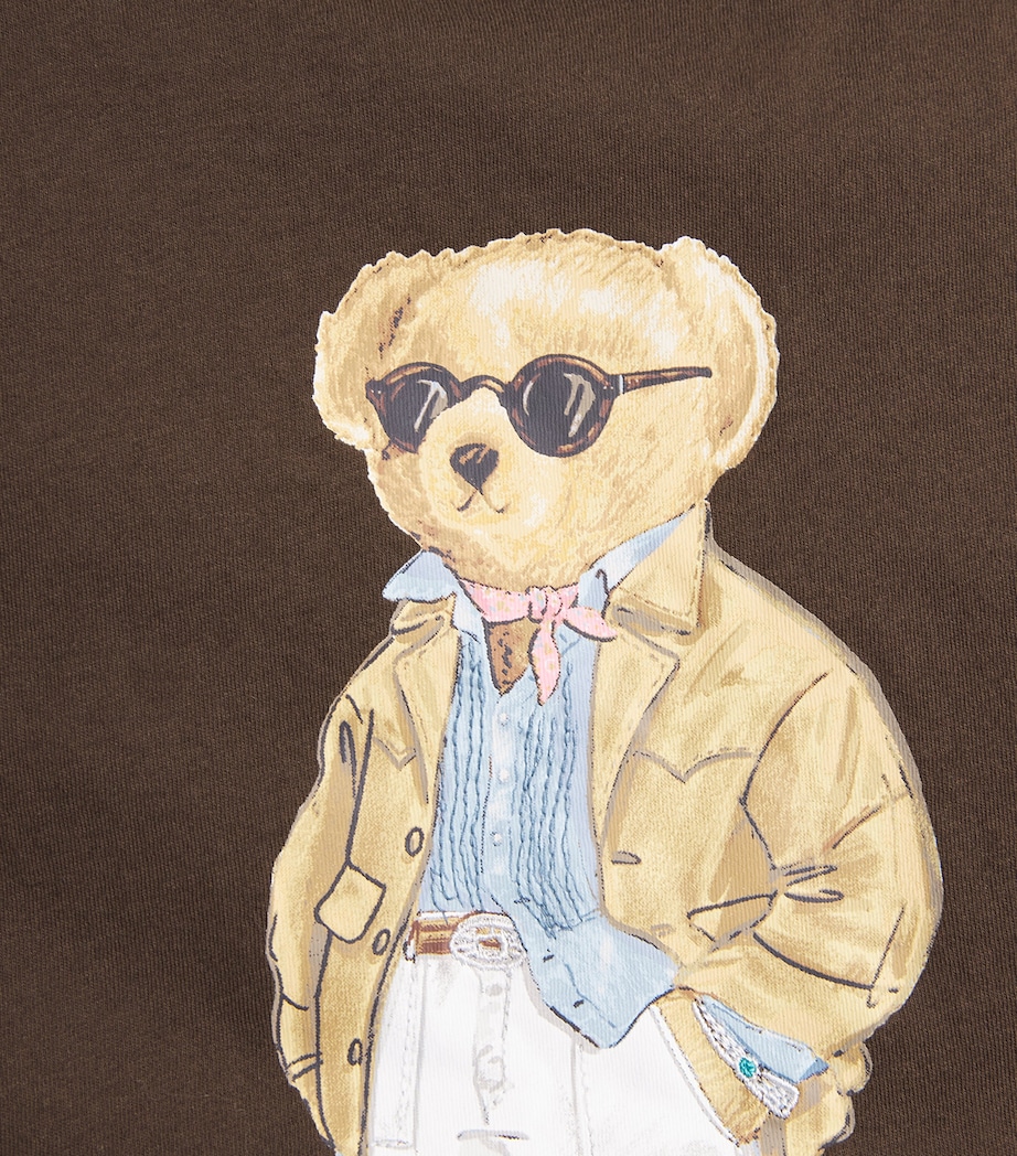 Cotton Polo Bear T-Shirt DARK BROWN Image 5