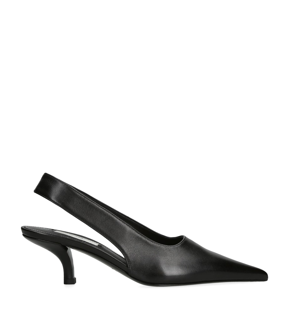 Toteme Leather Classic Slingback Heels 55 Black Image 1