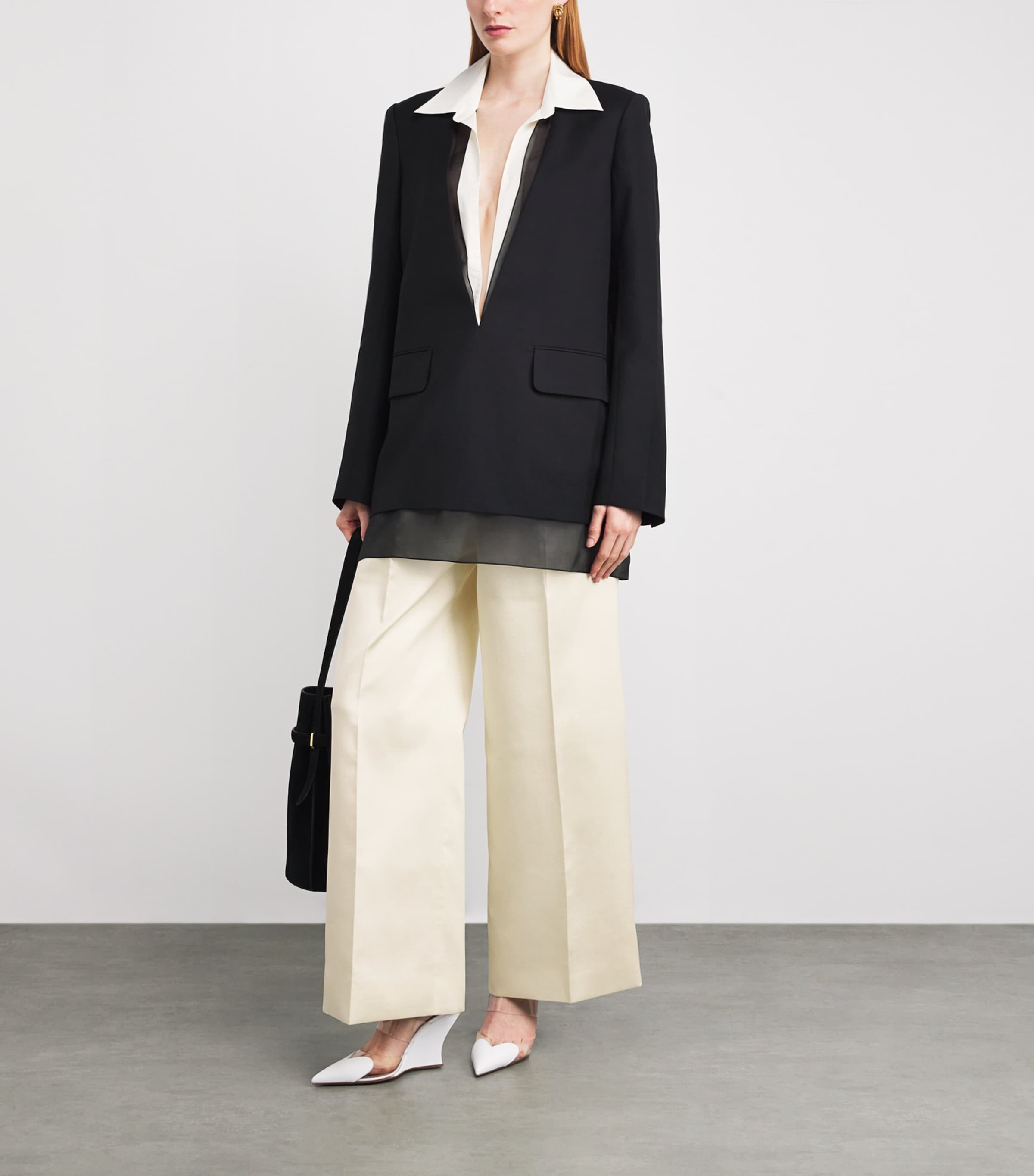 Pleated Wide-Leg Trousers IVORY Image 2