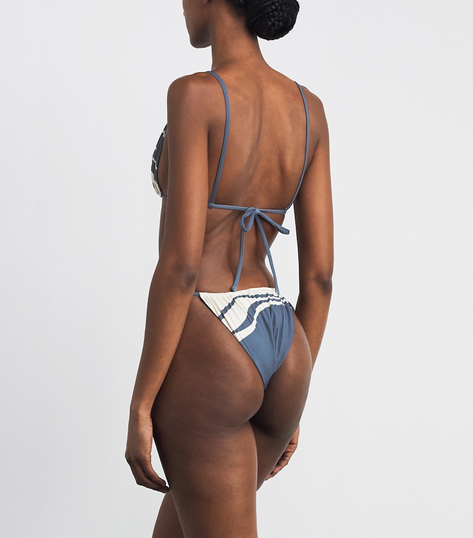 SIR. Womens Lilou Triangle Bikini Top Liora Charcoal Blue Image 3