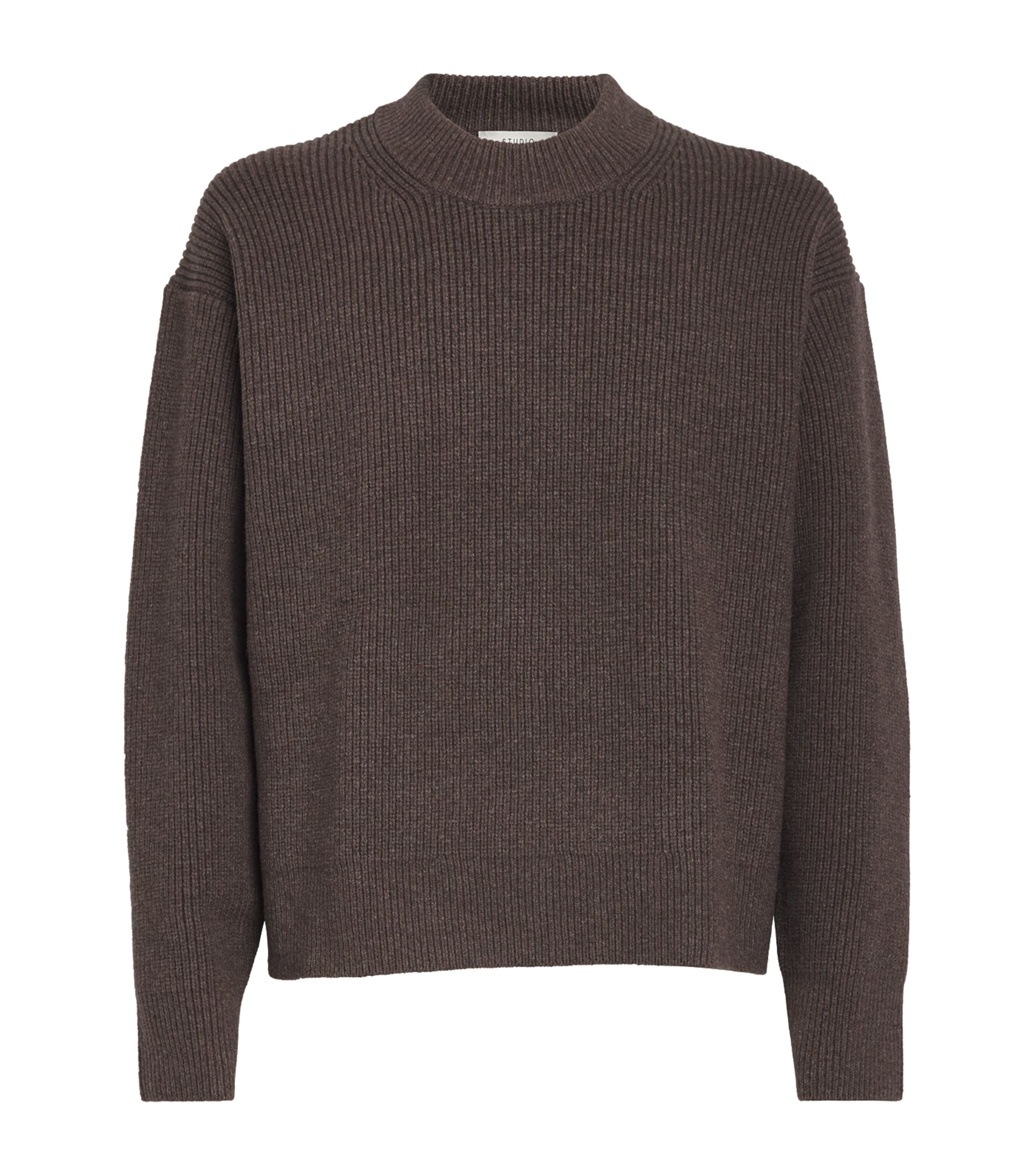 Studio Nicholson Brown Merino Ribbed Voe Sweater | Harrods US
