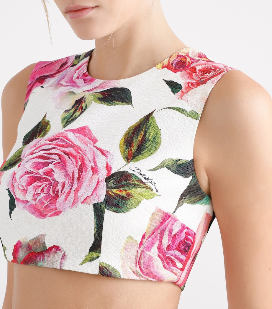 Floral Crop Top HA5IG-ROSE RO Image 3